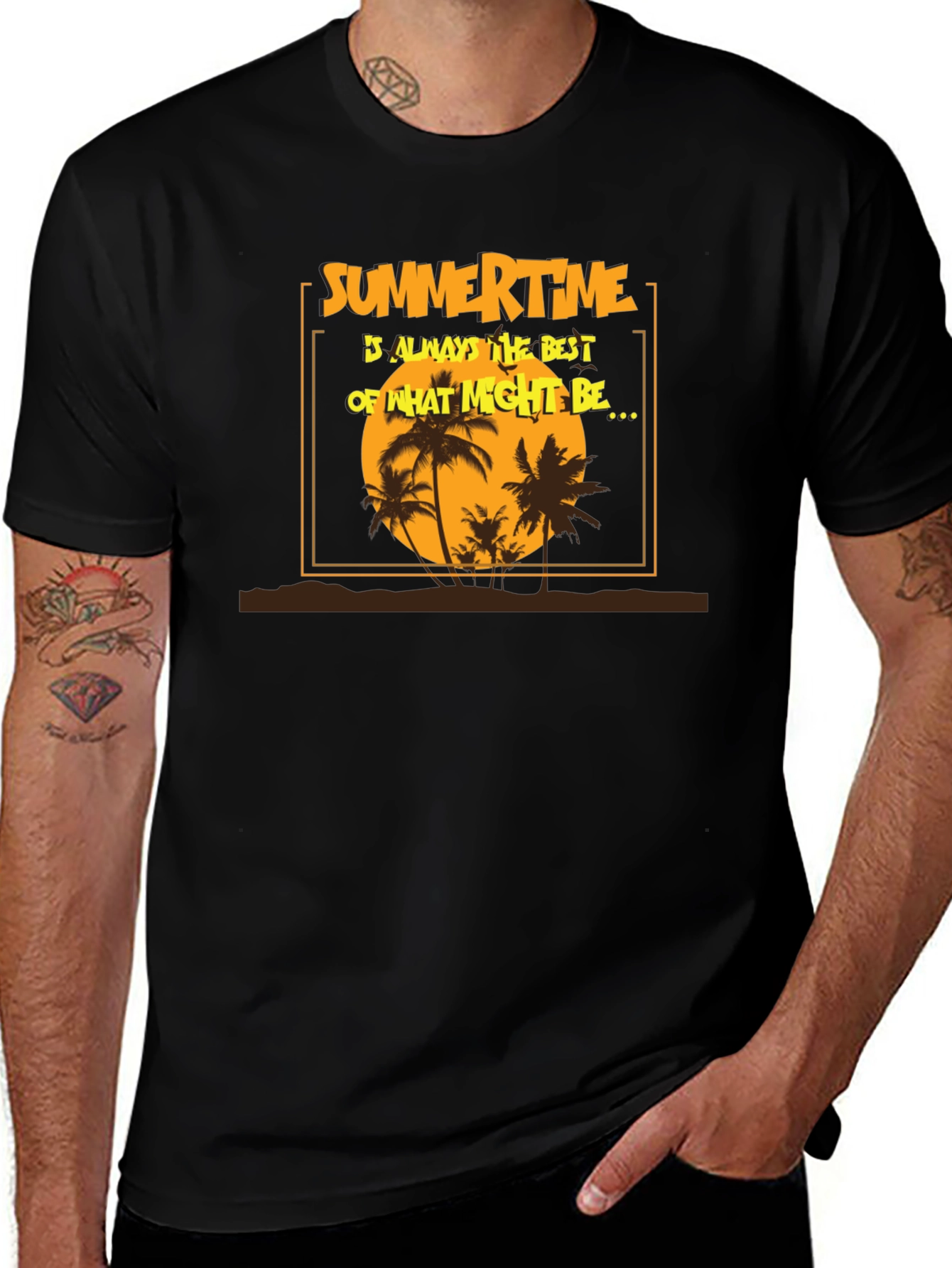 Variant 4 of Summertime T-Shirt - Tropical Beach Design