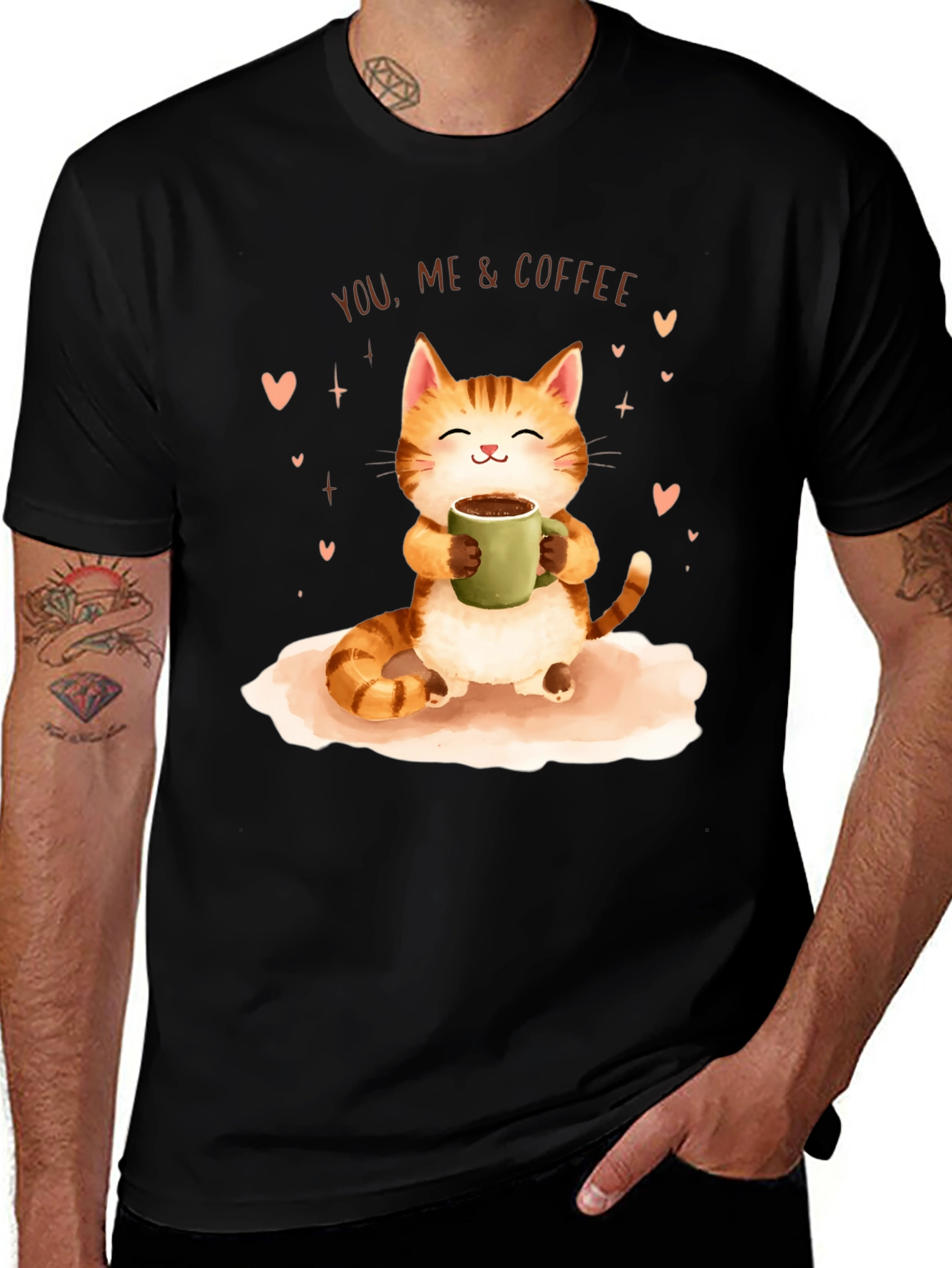 Variant 29 of Cat & Coffee Graphic T-Shirt