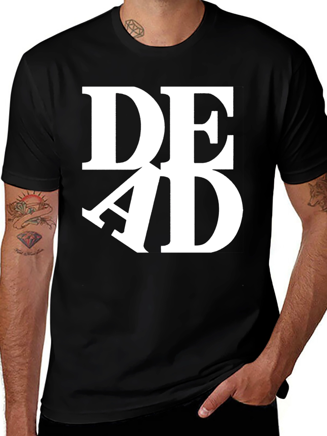 Variant 7 of Dead Graphic Tee - Black Cotton Crew Neck T-Shirt