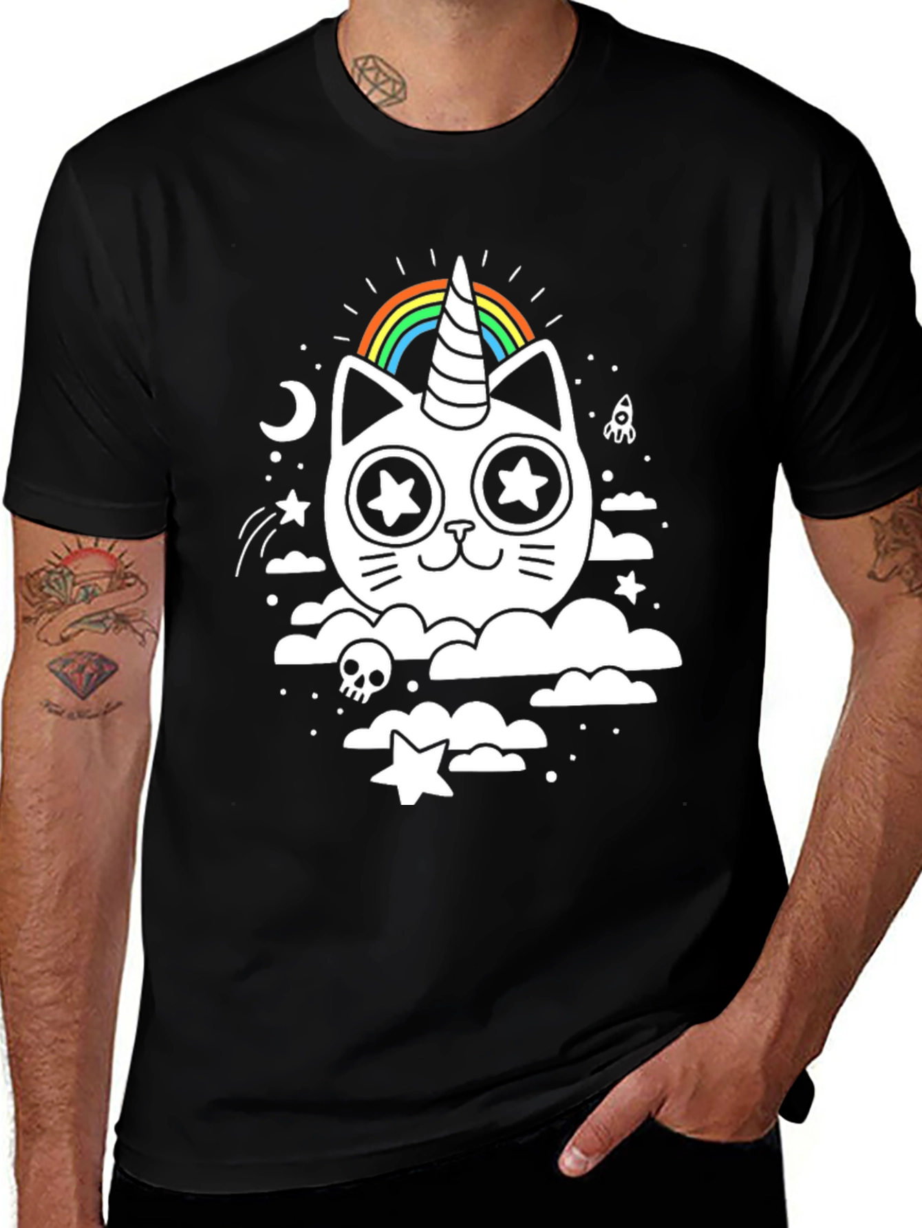 Variant 7 of Unicat T-Shirt - Rainbow Unicorn Cat Tee