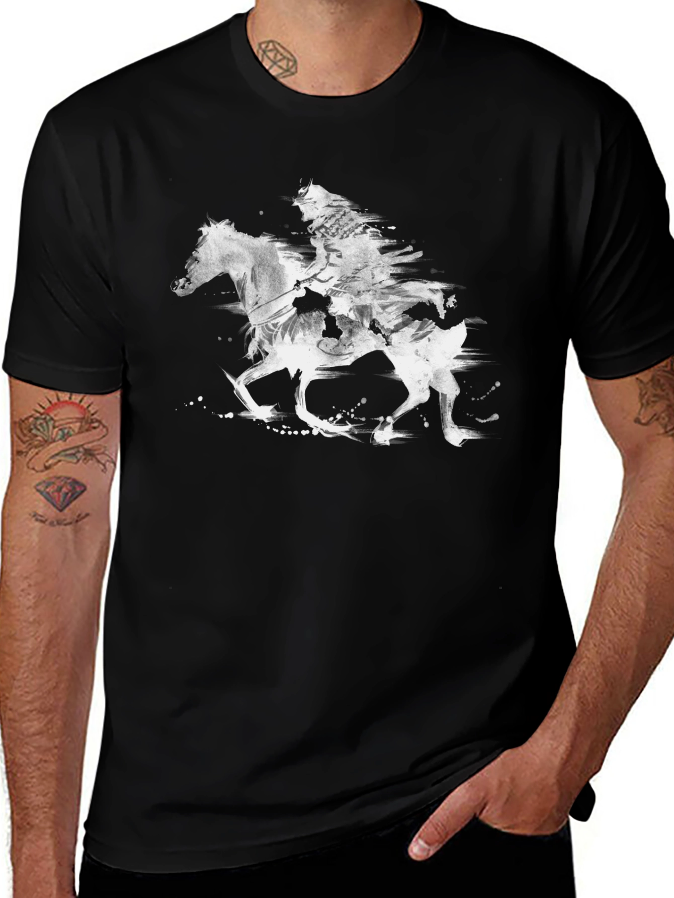 Variant 27 of Equestrian Art T-Shirt - Stylish Black Tee