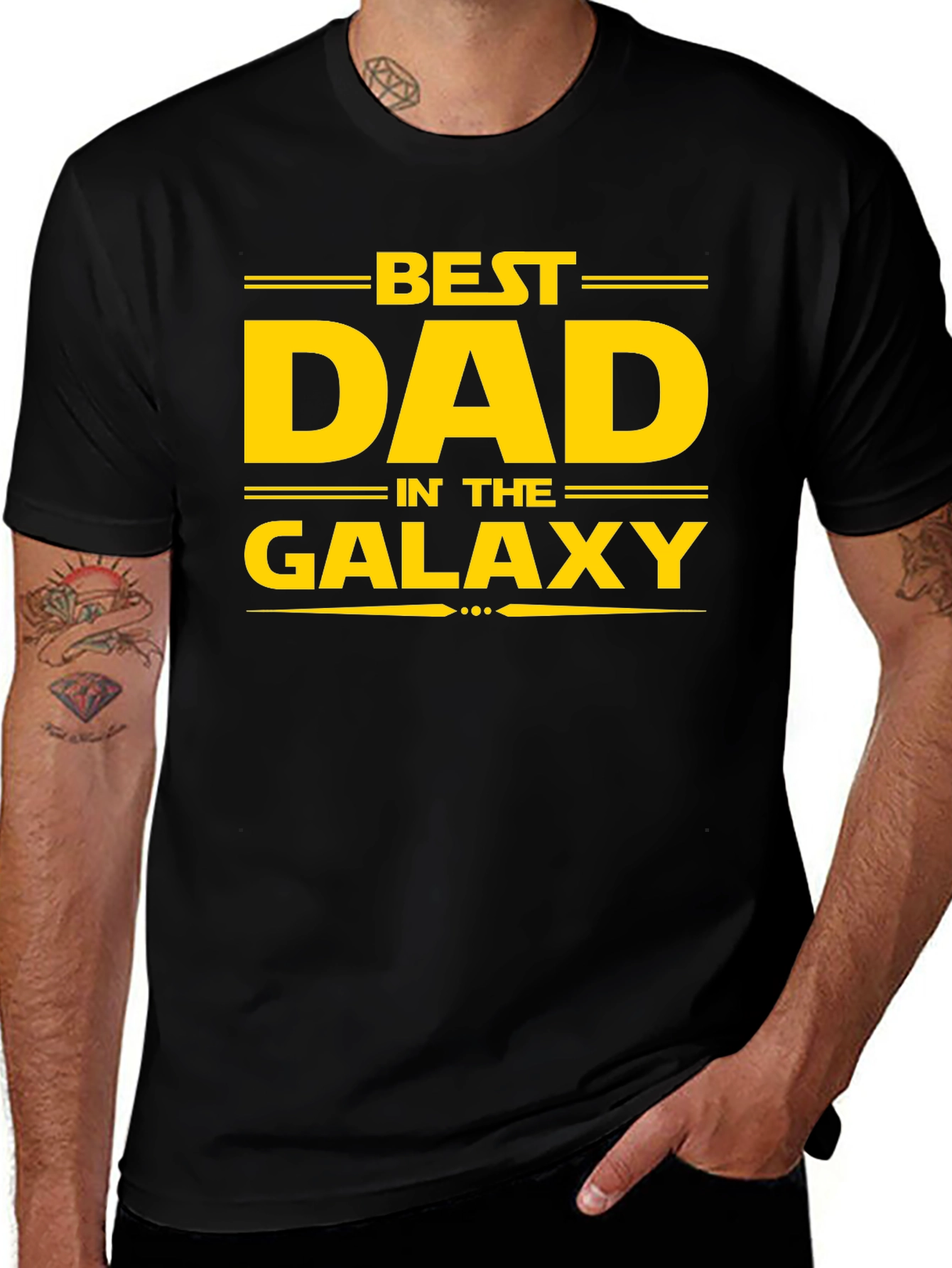 Variant 7 of Best Dad in the Galaxy Black T-Shirt