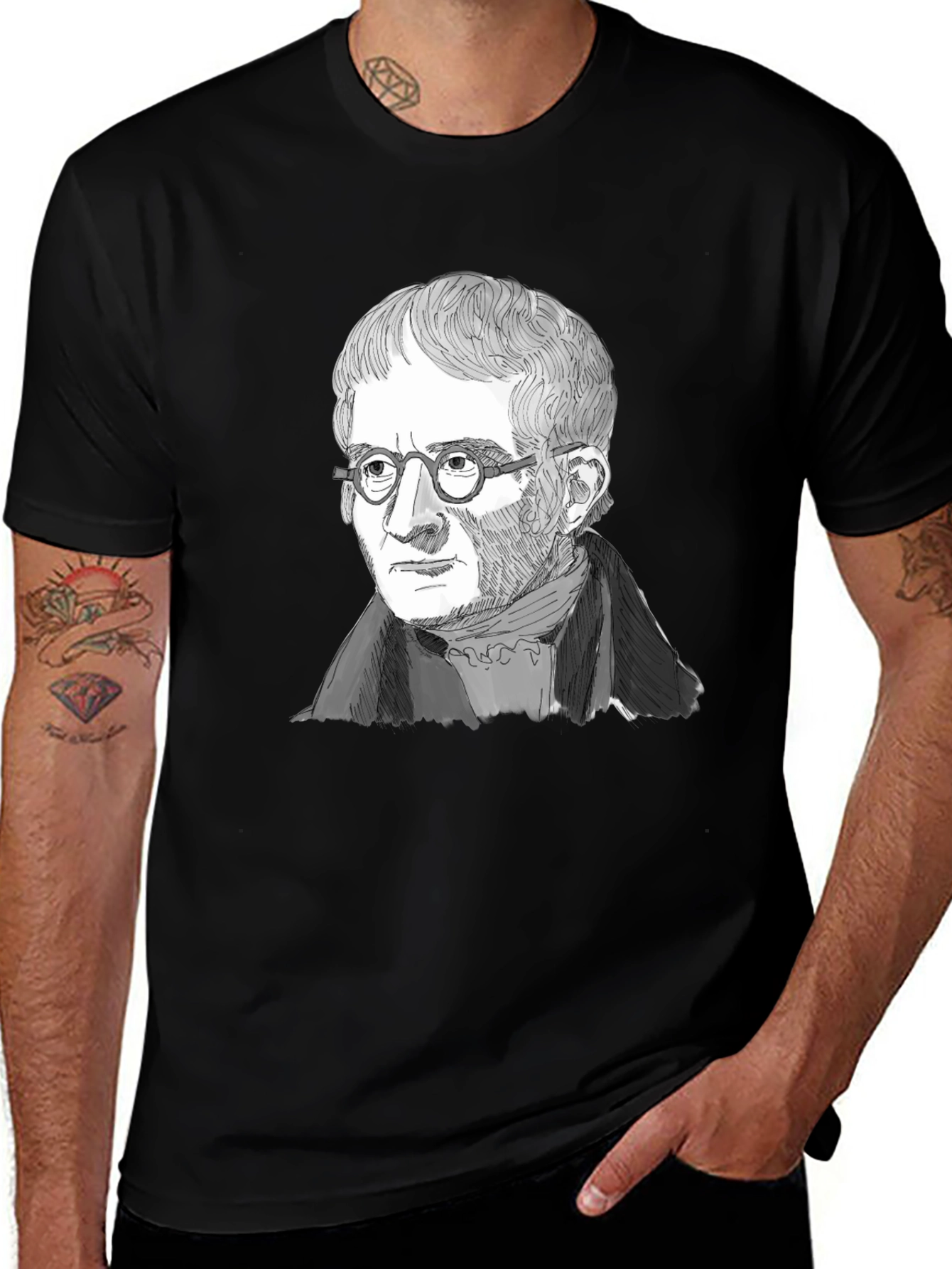 Variant 29 of Philosopher Portrait Graphic Tee - Black