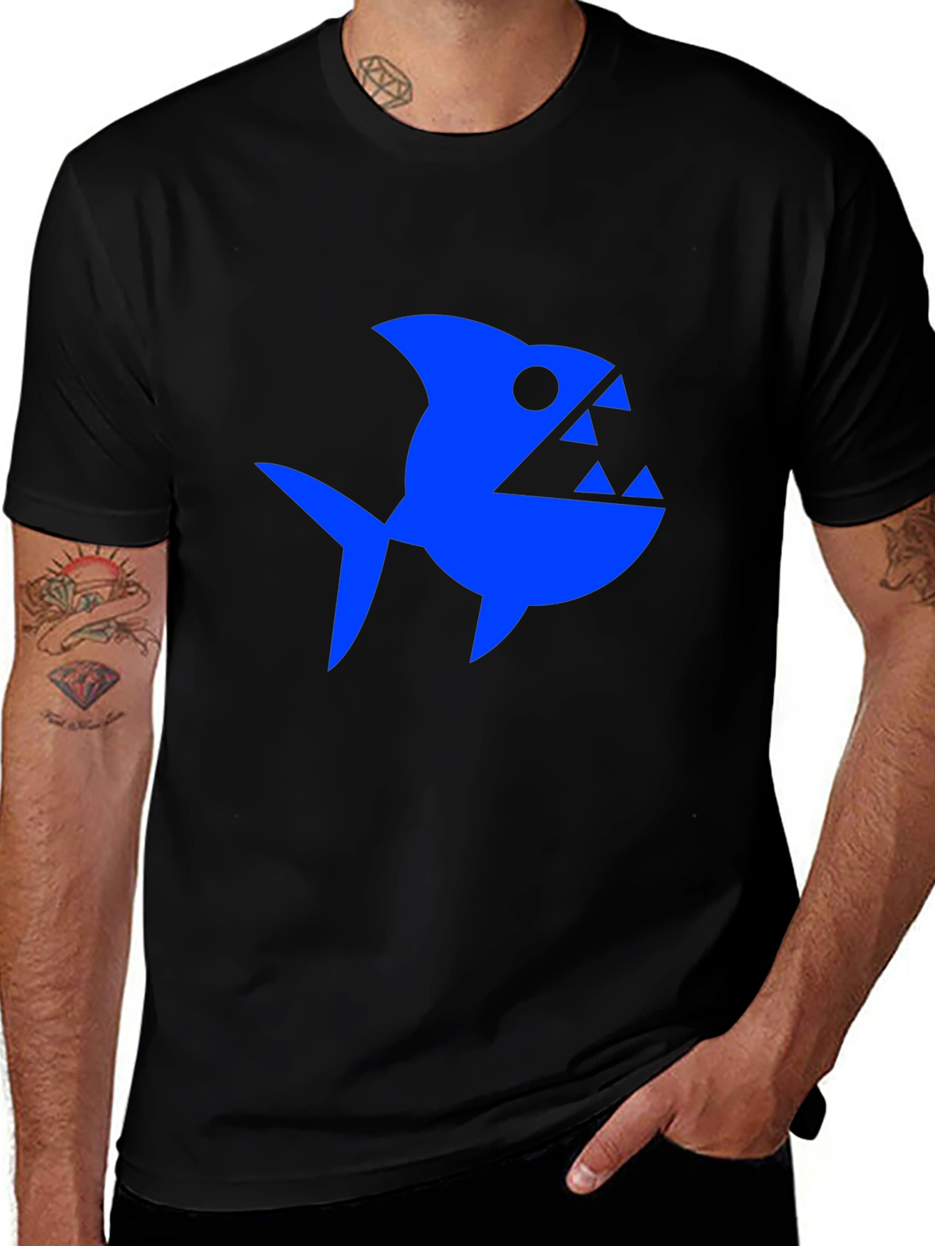 Variant 30 of Shark Graphic Black T-Shirt - Unique Design
