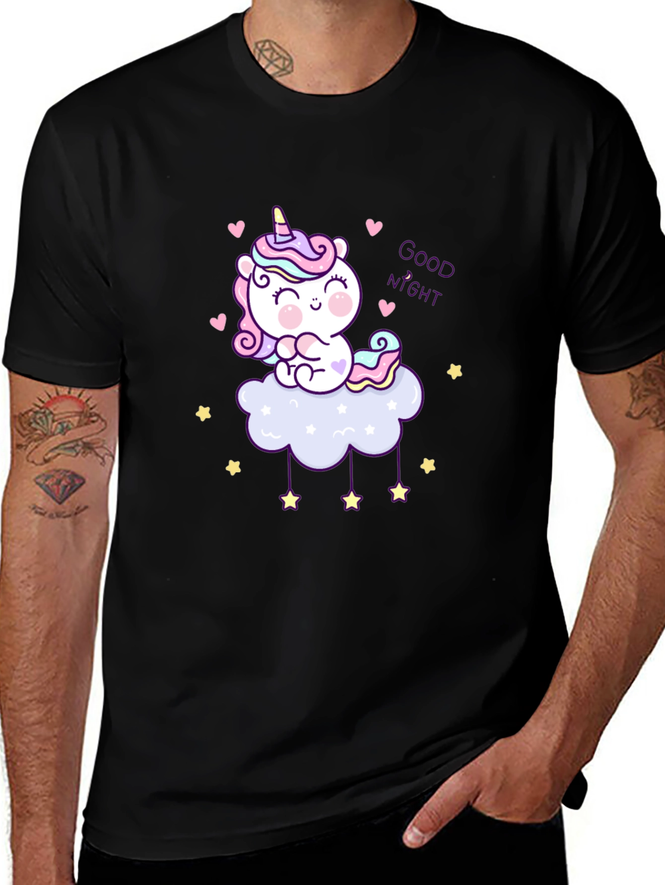 Variant 9 of Cute Unicorn Cloud T-Shirt - Good Night Design