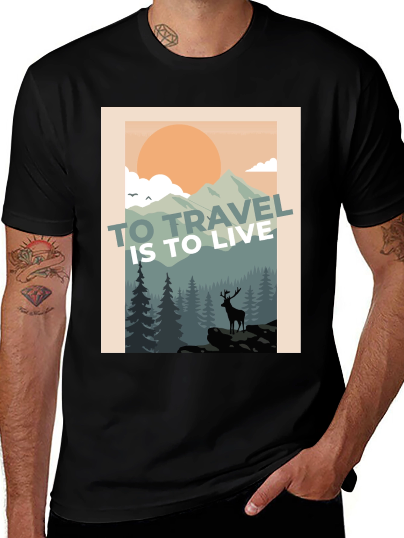 Variant 2 of Adventure Seeker Tee: Travel Is To Live Graphic T-Shirt