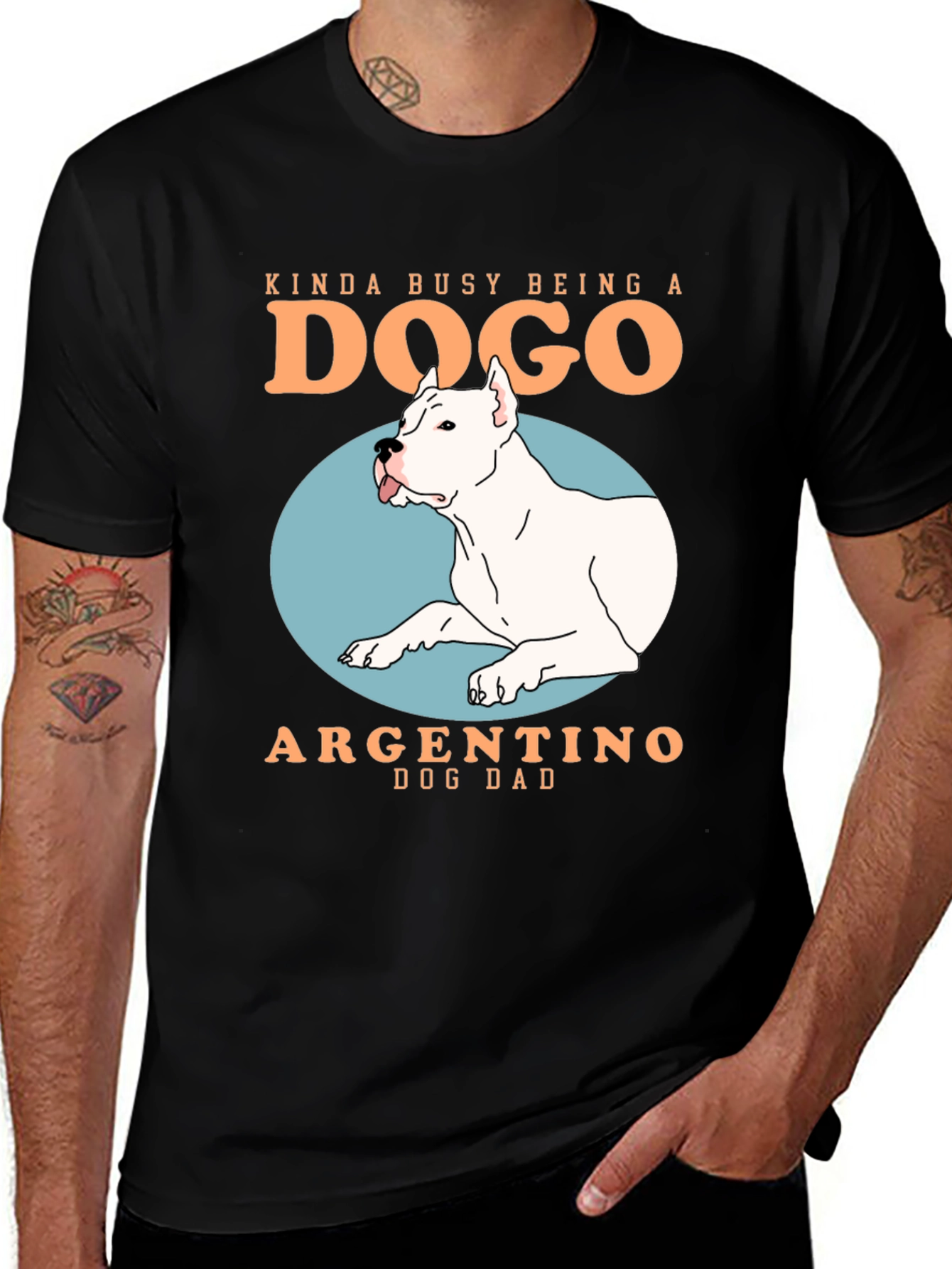 Dogo Argentino Dog Dad T-Shirt - Busy Being a Dogo