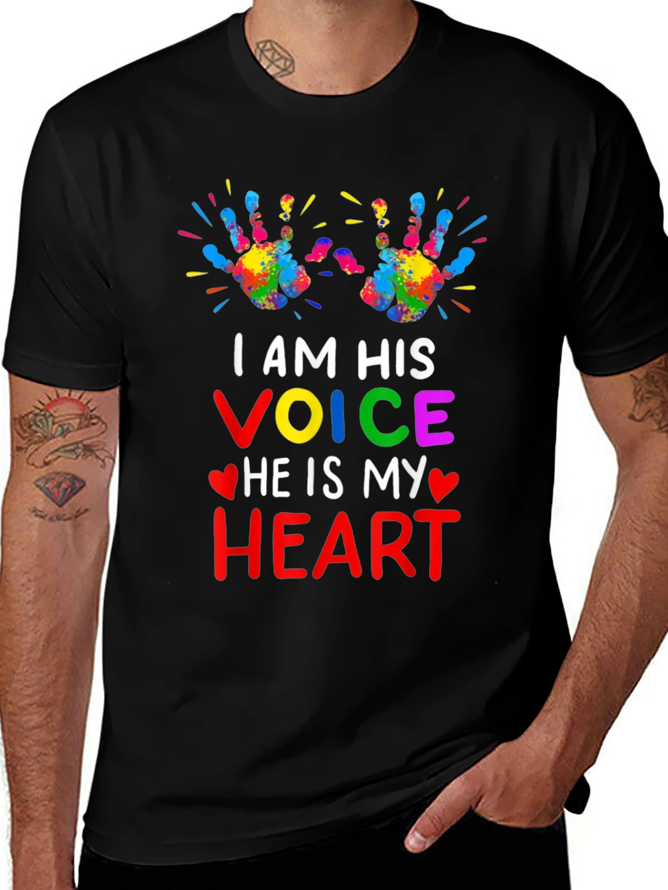 Variant 15 of Autism Awareness 'I Am His Voice' Graphic Tee