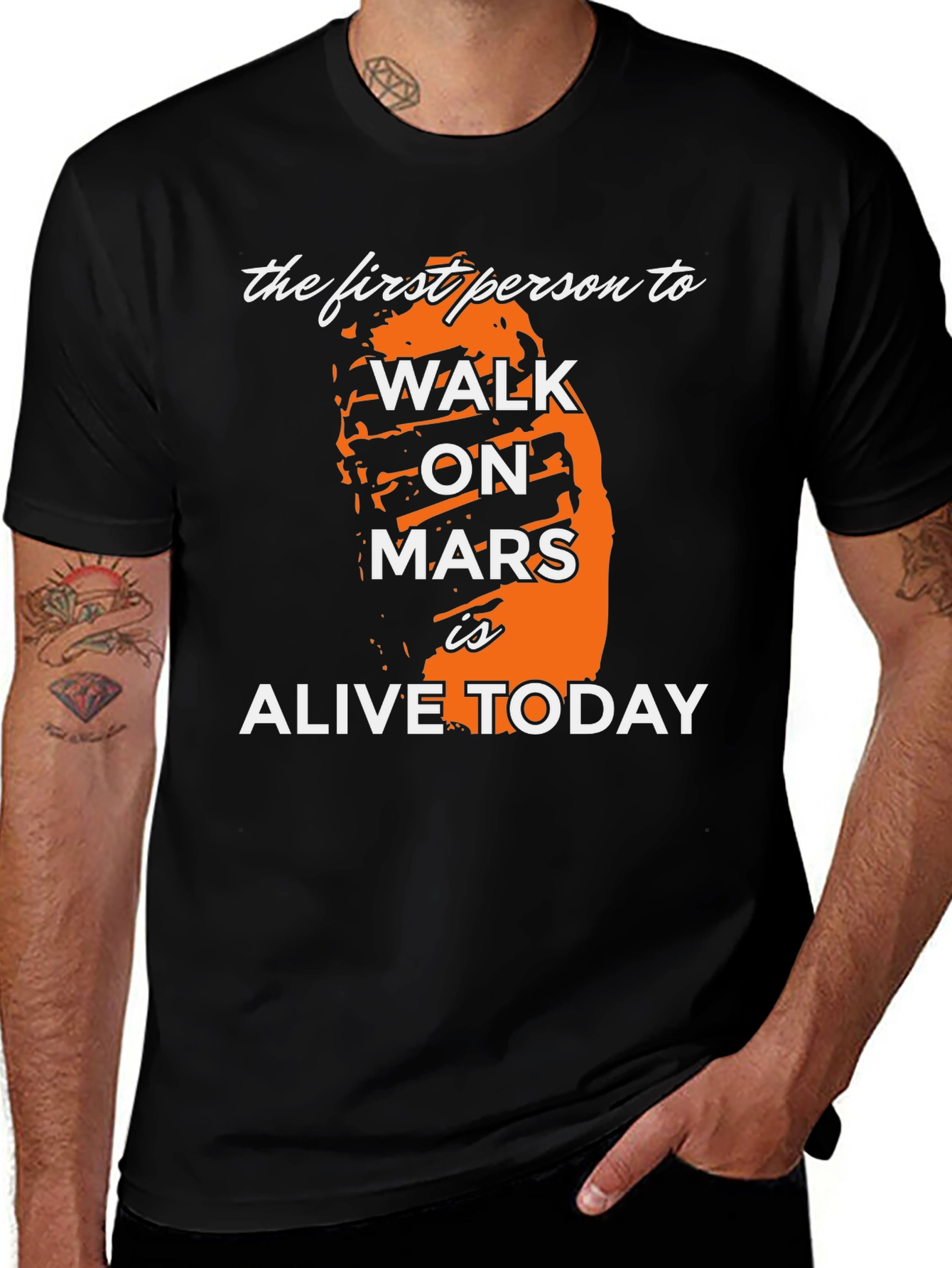 Variant 18 of First Person To Walk On Mars Black T-Shirt