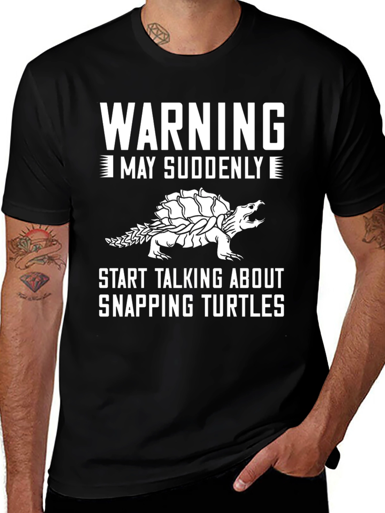 Variant 10 of Warning Snapping Turtle Graphic T-Shirt