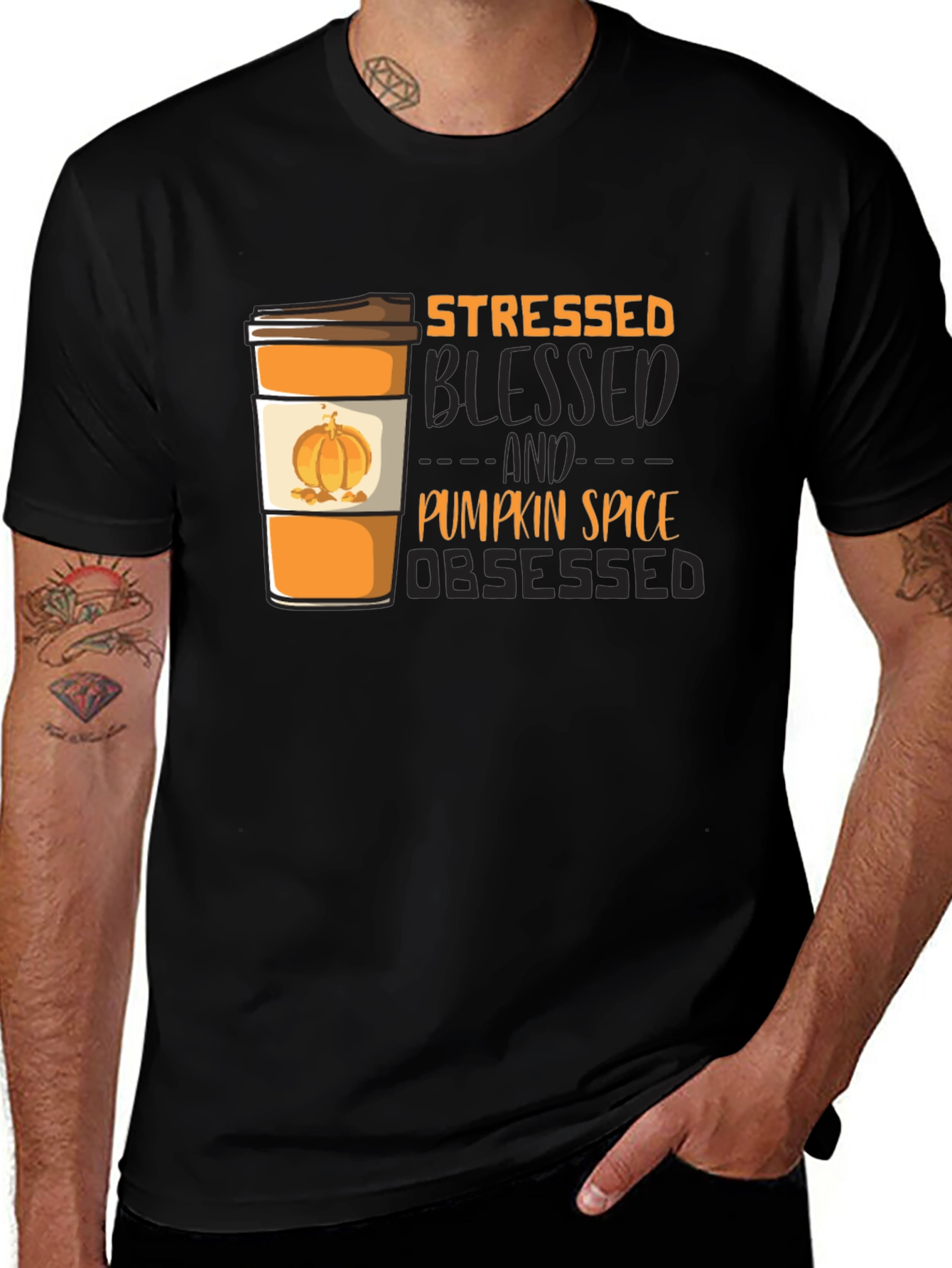 Stressed Blessed Pumpkin Spice Obsessed Graphic Tee