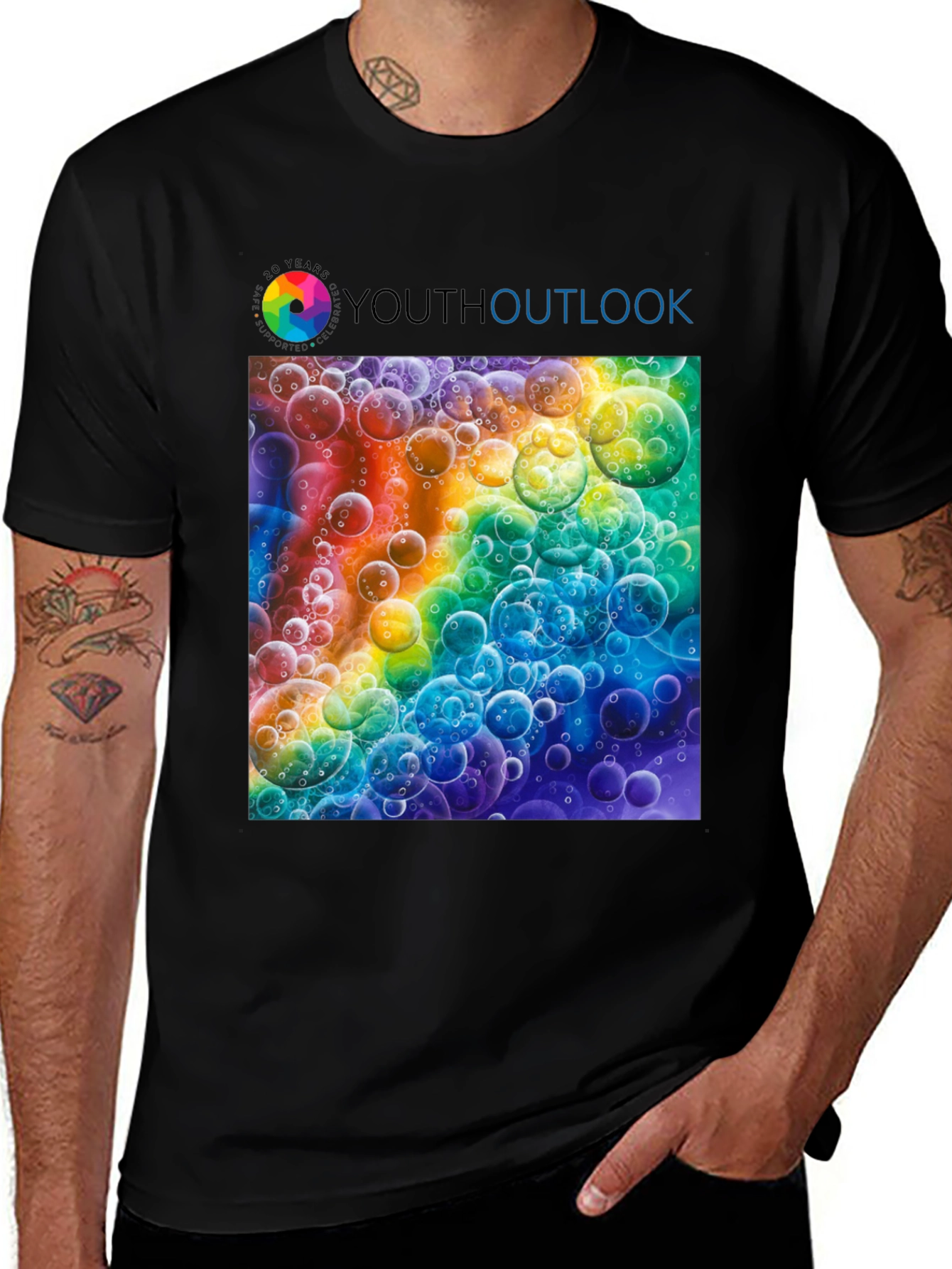 Variant 7 of Youth Outlook Rainbow Bubble Graphic T-Shirt