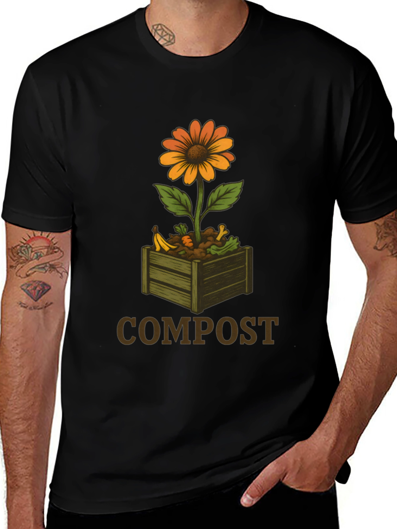 Variant 8 of Compost Flower Graphic T-Shirt - Sustainable Fashion