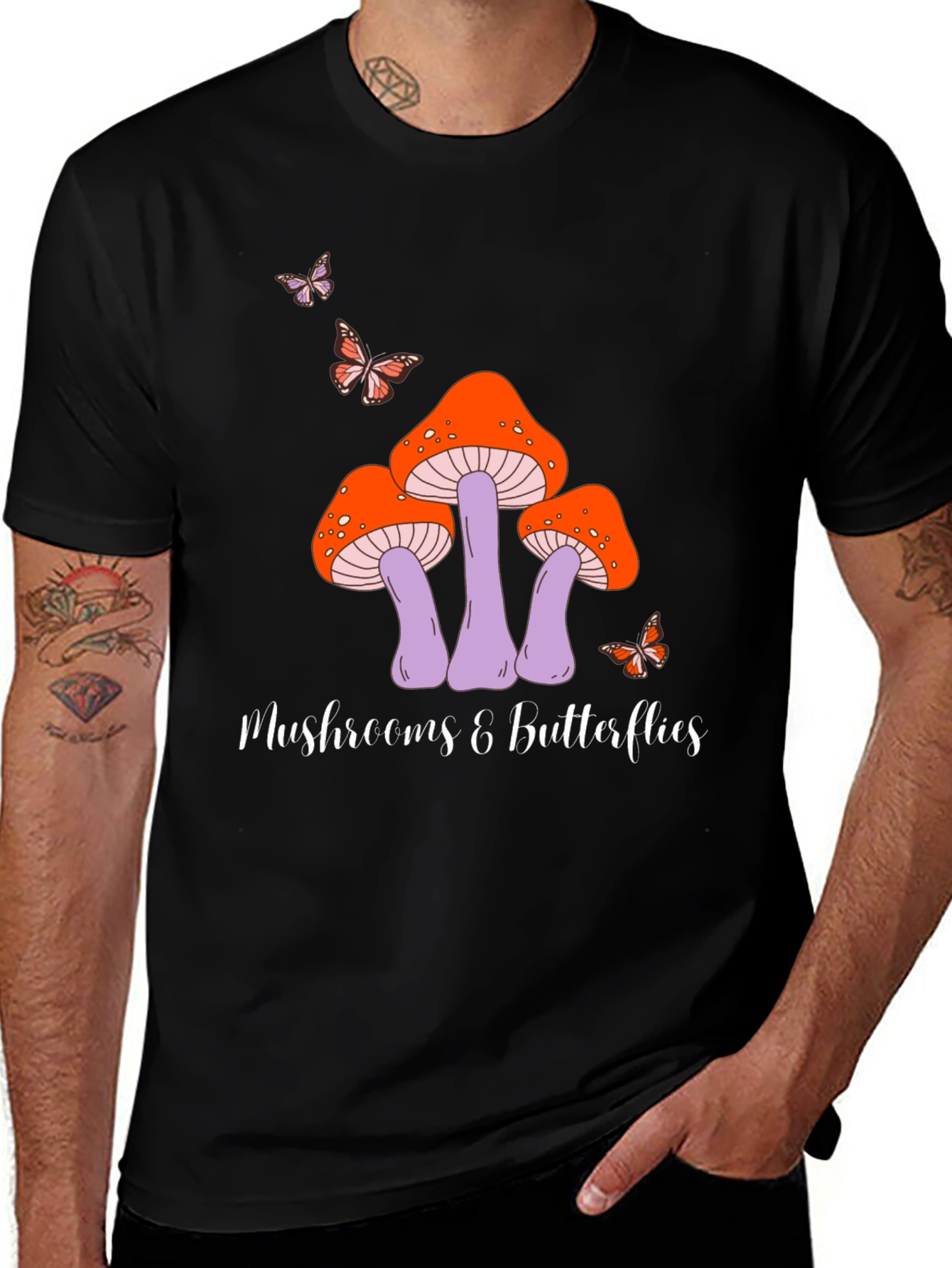 Variant 12 of Mushroom & Butterfly Graphic Tee