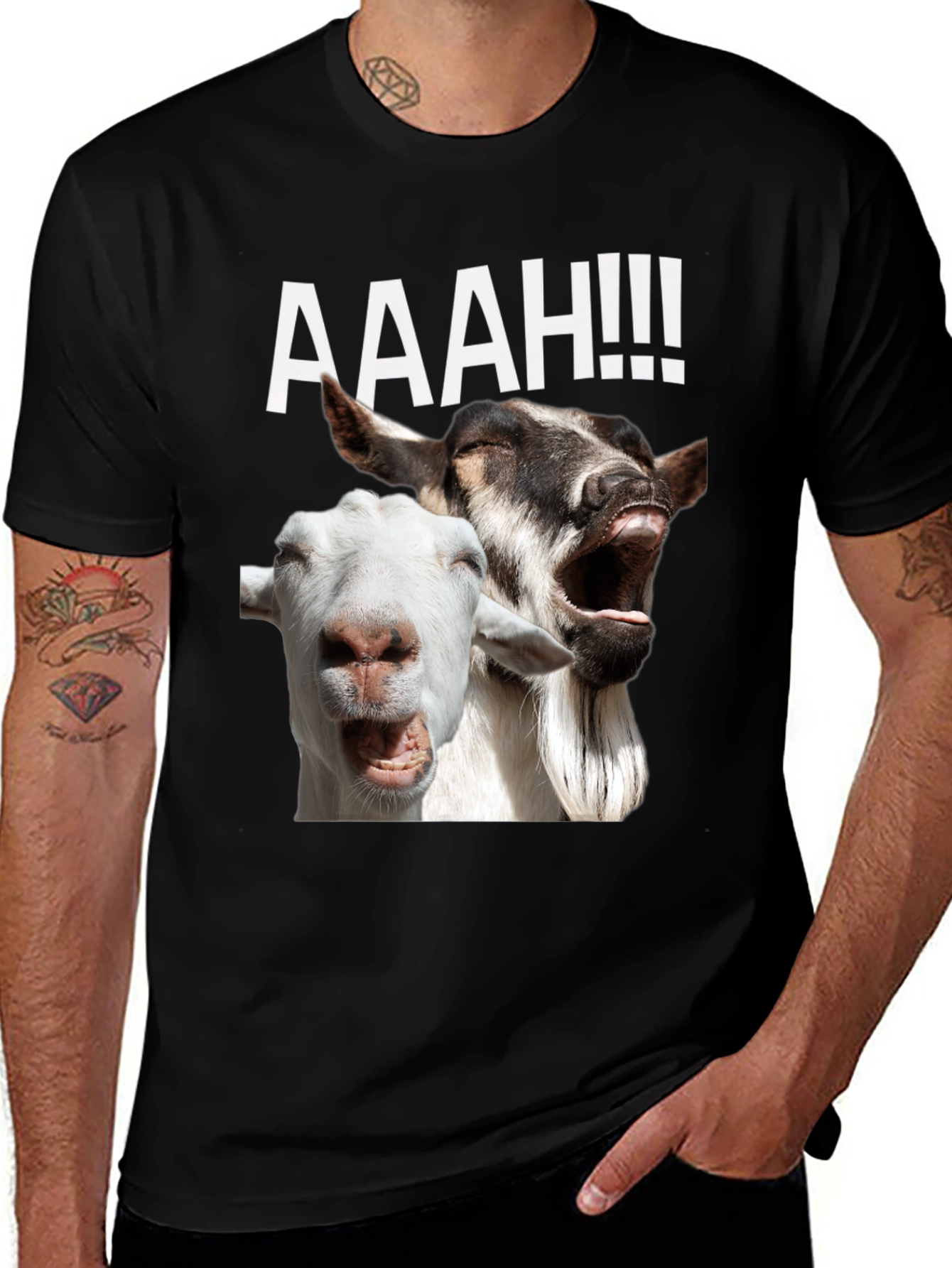 Variant 9 of Screaming Goats Graphic Tee - Hilarious Novelty T-Shirt