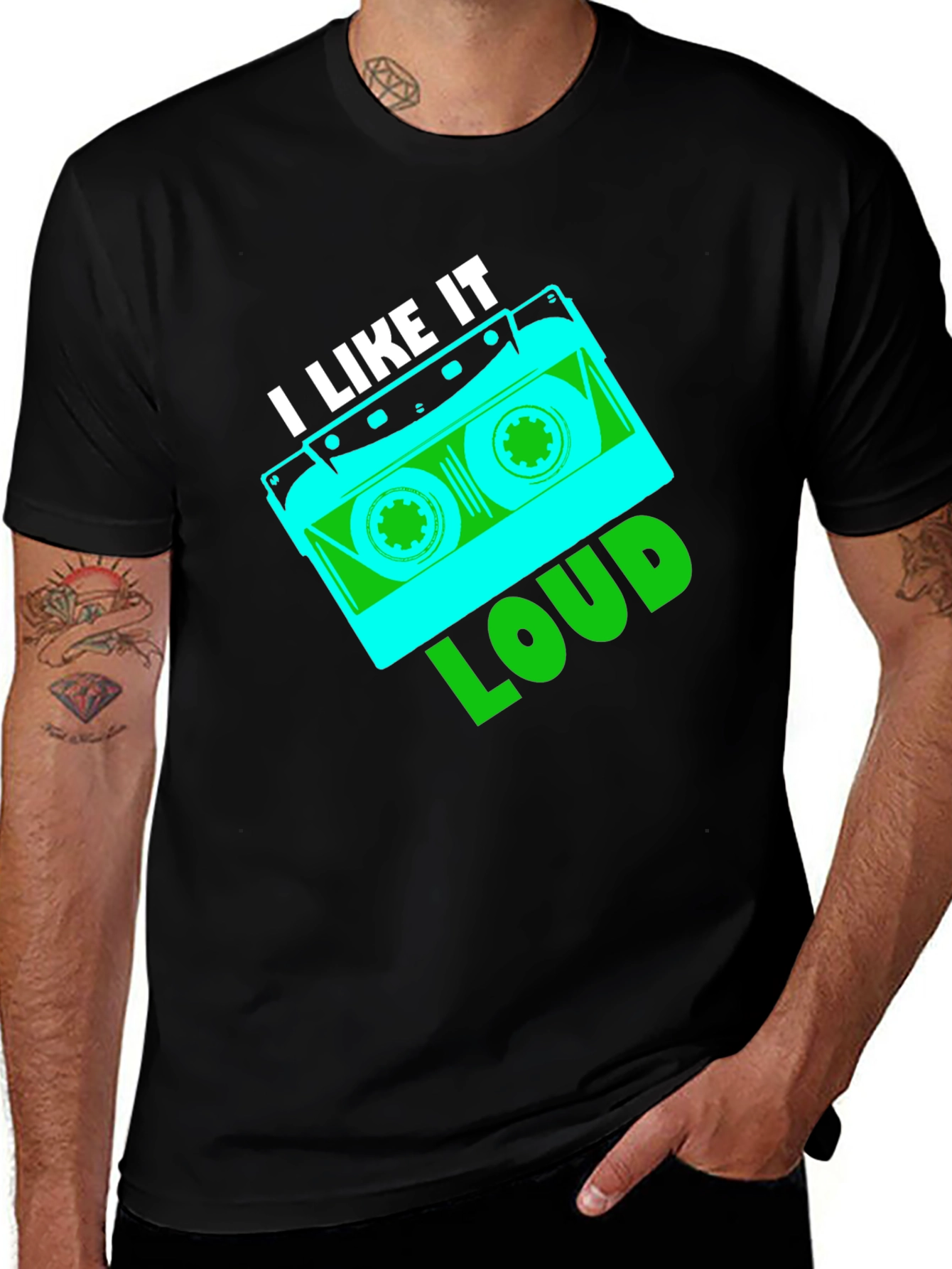 Retro "I Like It Loud" Cassette Tape Graphic T-Shirt