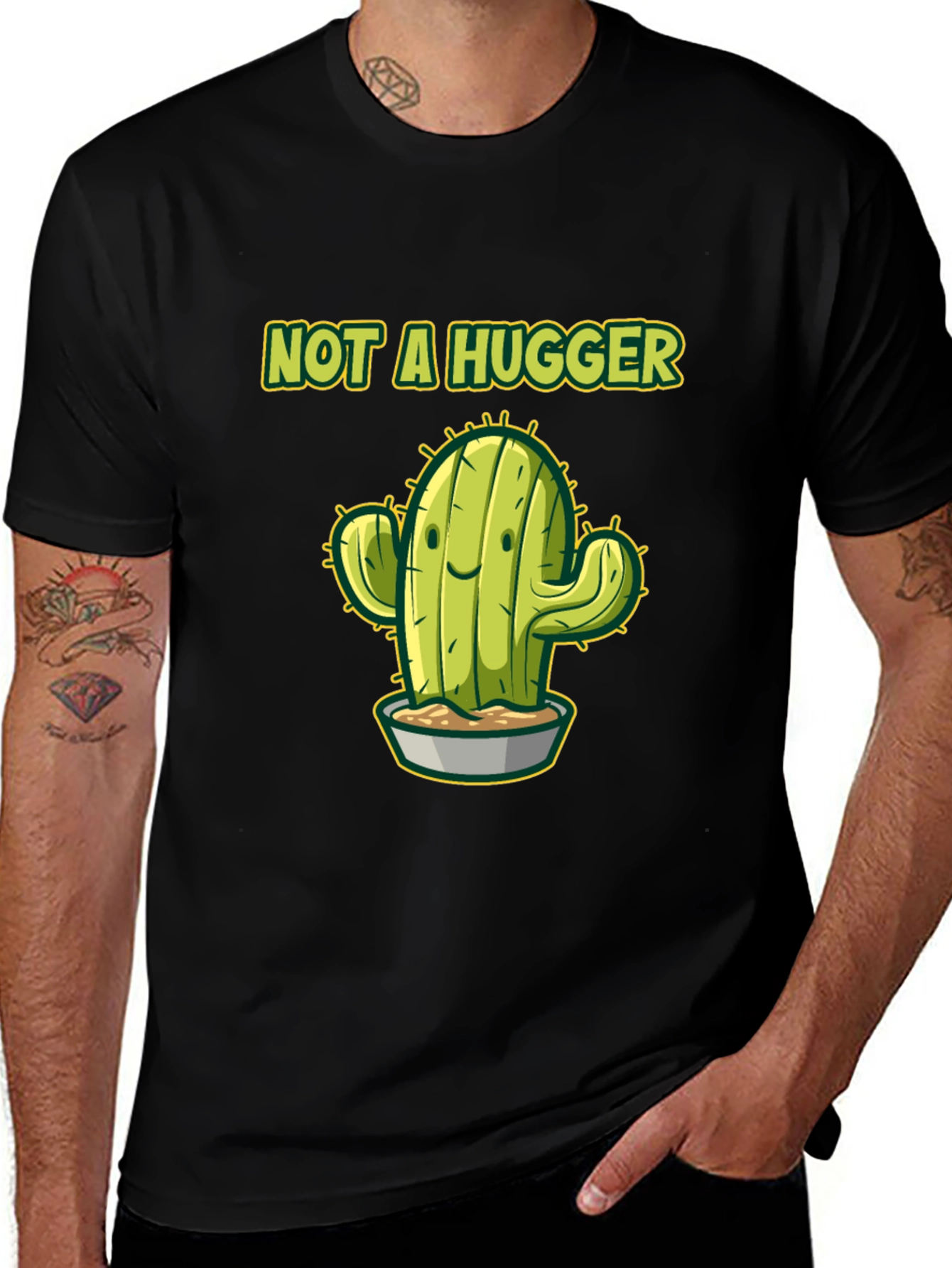 Variant 10 of Not a Hugger Cactus Graphic Tee - Funny T-Shirt