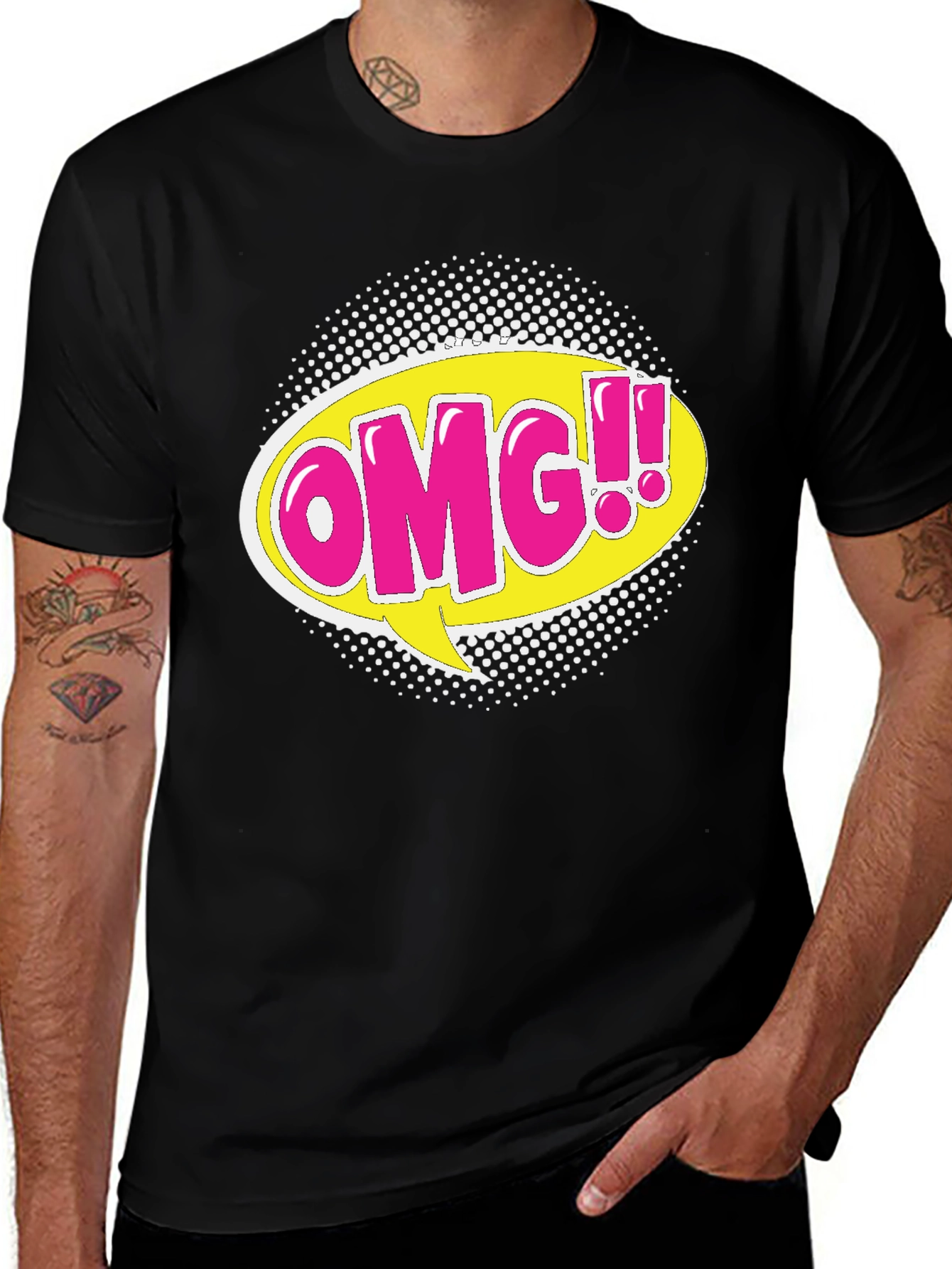 Variant 22 of OMG! Graphic Print Crew Neck T-Shirt