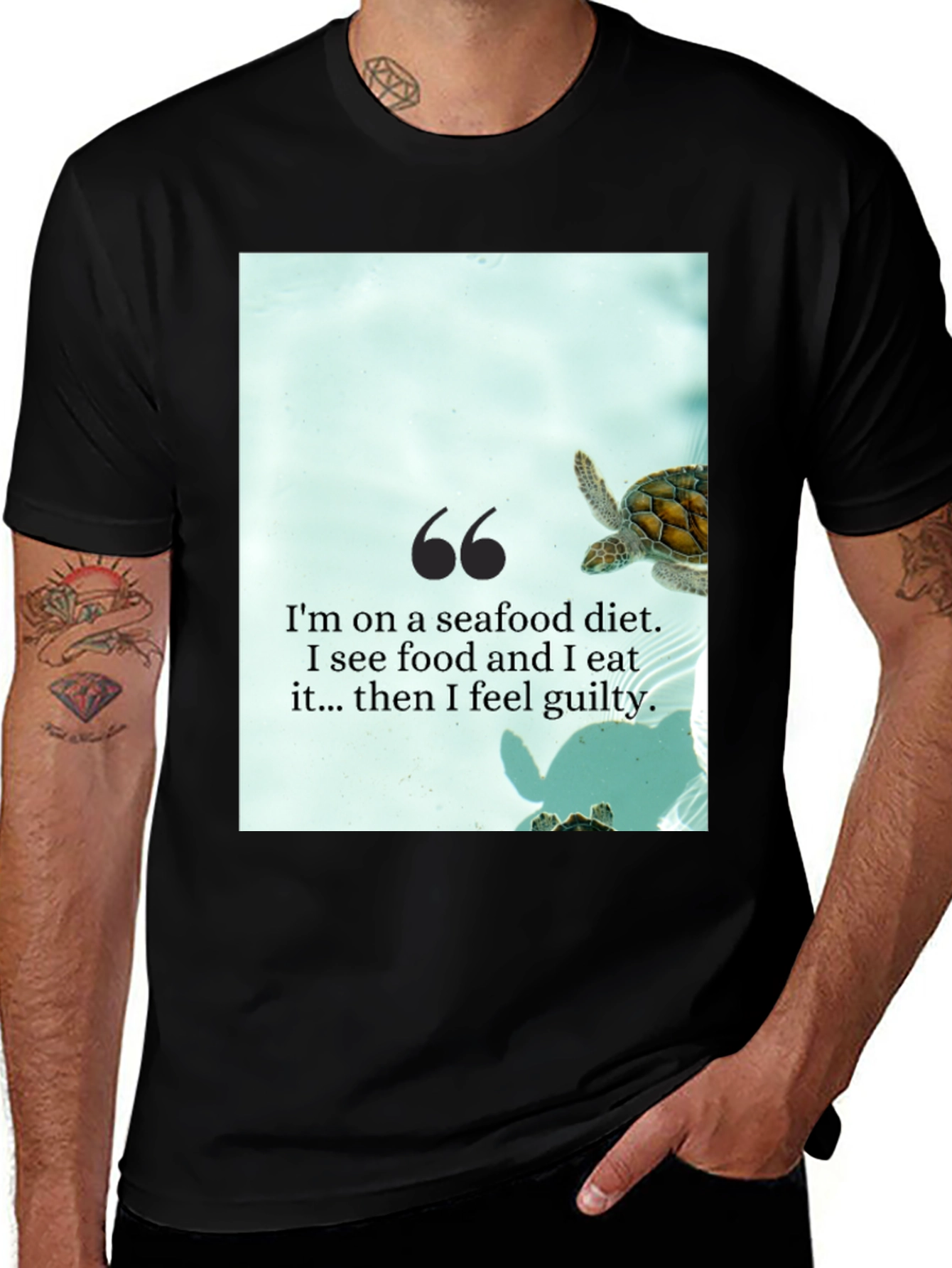 Variant 18 of Seafood Diet Turtle Graphic T-Shirt