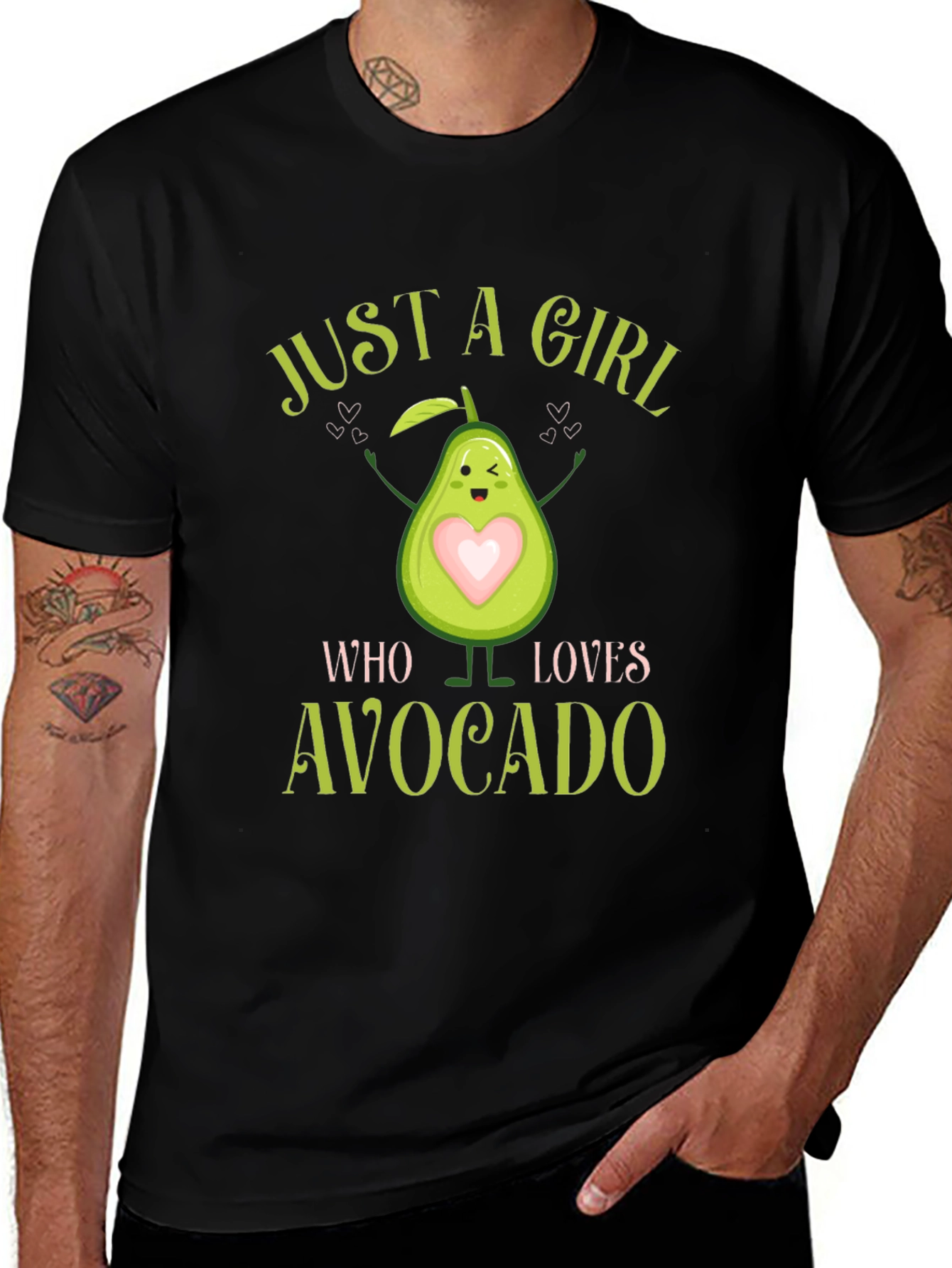 Variant 5 of Avocado Lover T-Shirt - "Just A Girl Who Loves Avocado"
