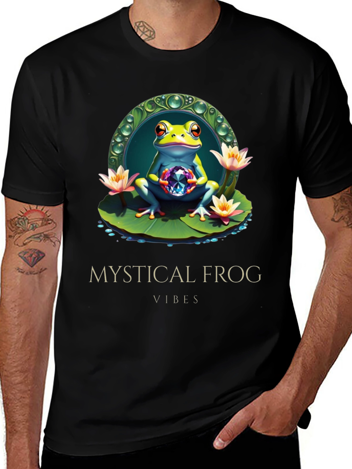 Variant 7 of Mystical Frog Vibes Graphic Tee