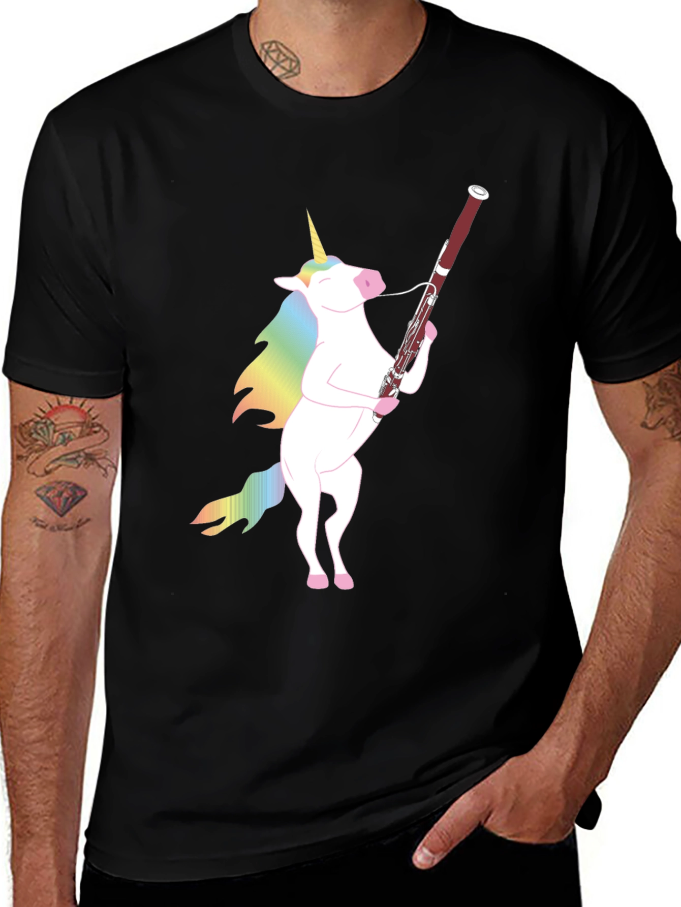 Variant 13 of Unicorn Bassoonist Graphic Tee - Quirky Music Lover T-Shirt