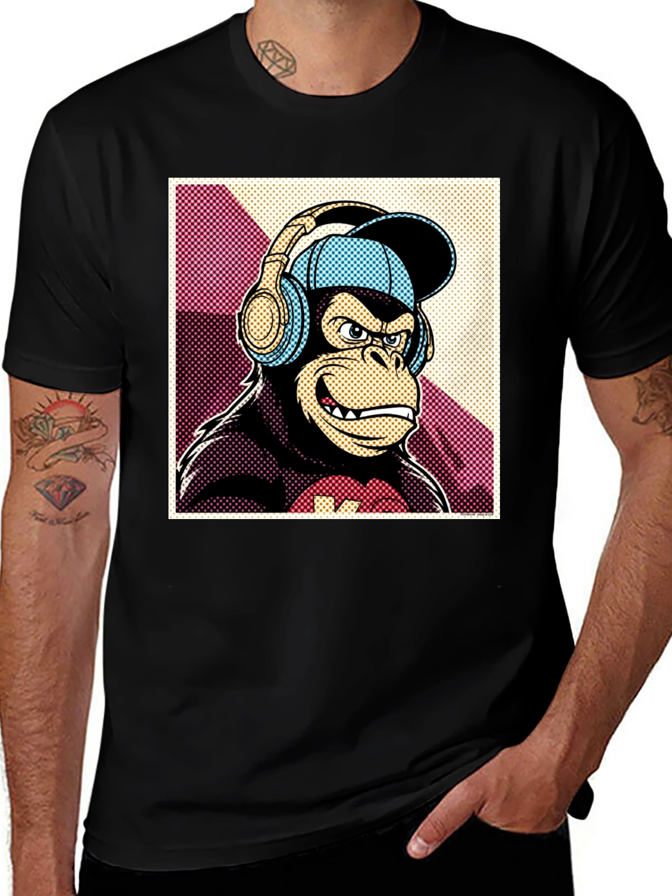 Variant 21 of Cool Monkey Graphic Tee - Black Cotton Casual T-Shirt