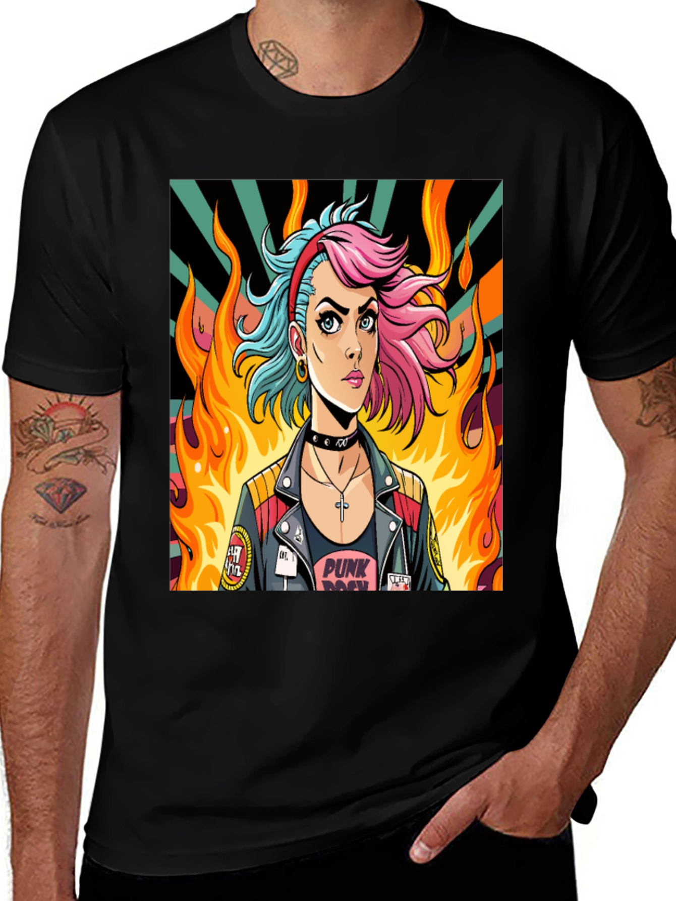 Variant 11 of Punk Rock Girl T-Shirt - Edgy Graphic Tee