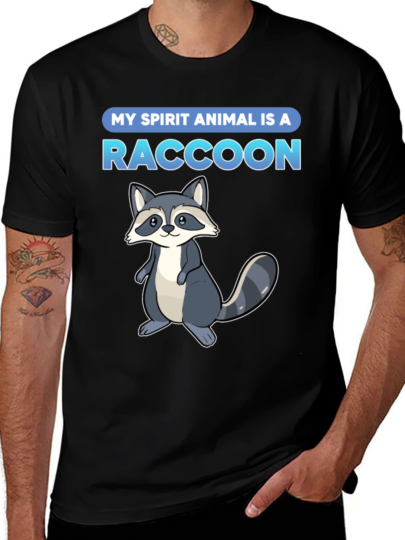 Variant 18 of Raccoon Spirit Animal Graphic Tee