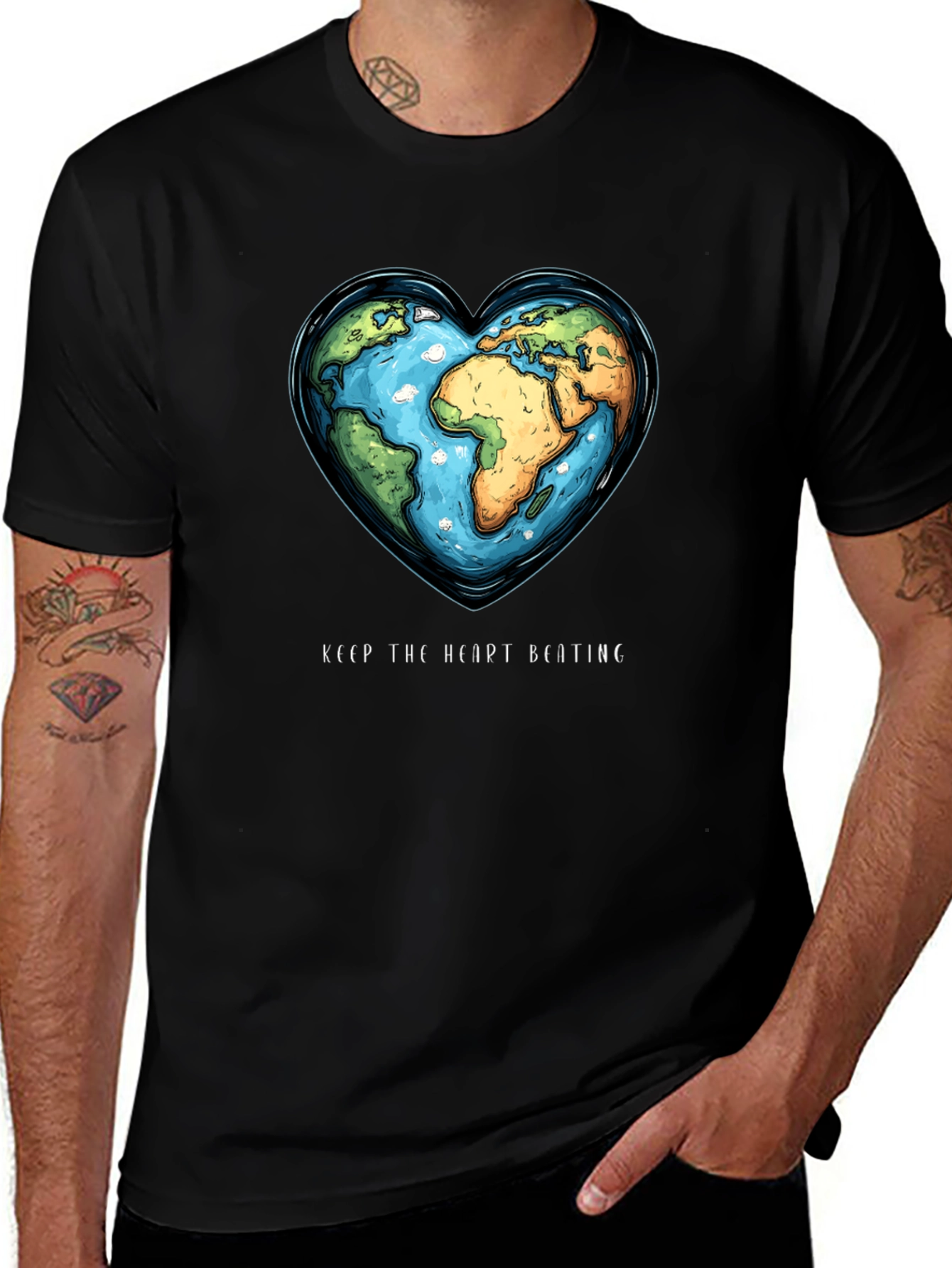 Earth Heartbeat Tee - Keep The Heart Beating T-Shirt