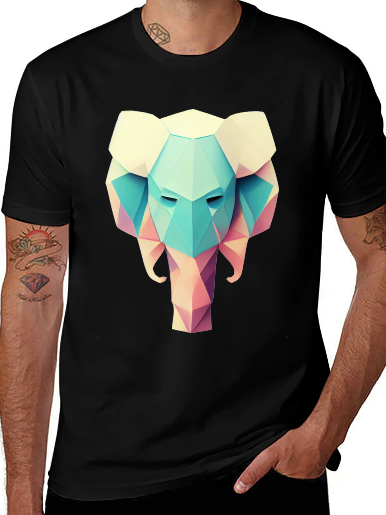Variant 8 of Geometric Elephant T-Shirt - Stylish Graphic Tee