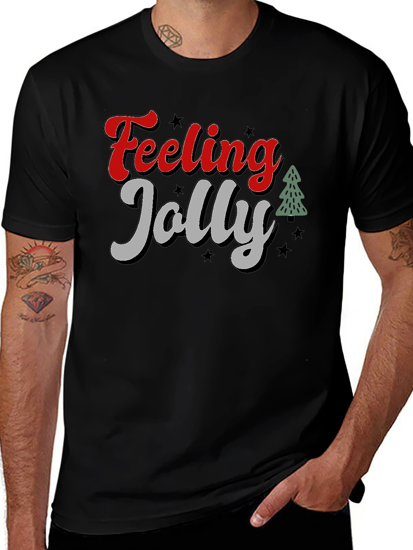 Feeling Jolly Christmas Graphic T-Shirt