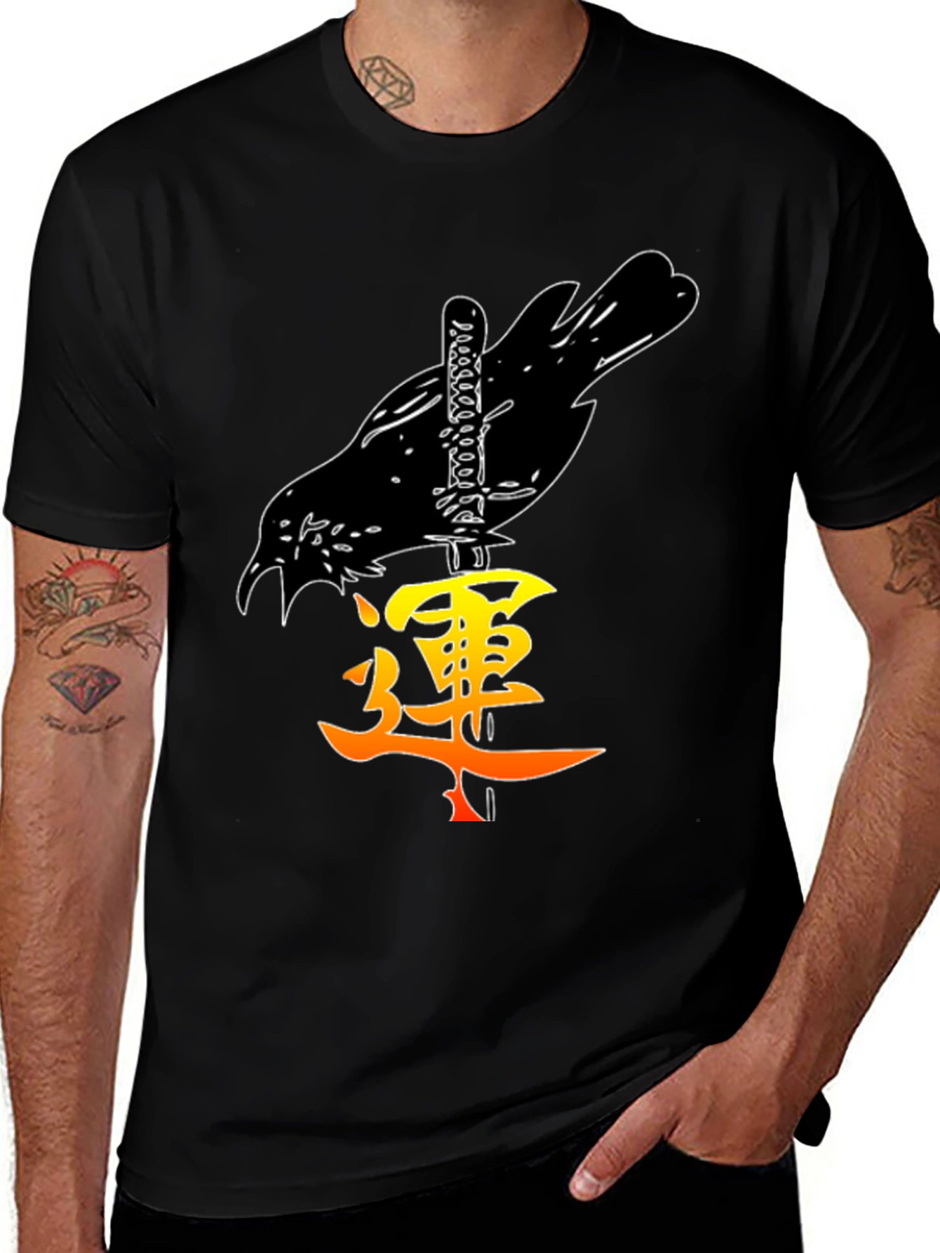 Variant 4 of Raven & Katana Graphic Tee - Stylish Mens T-Shirt