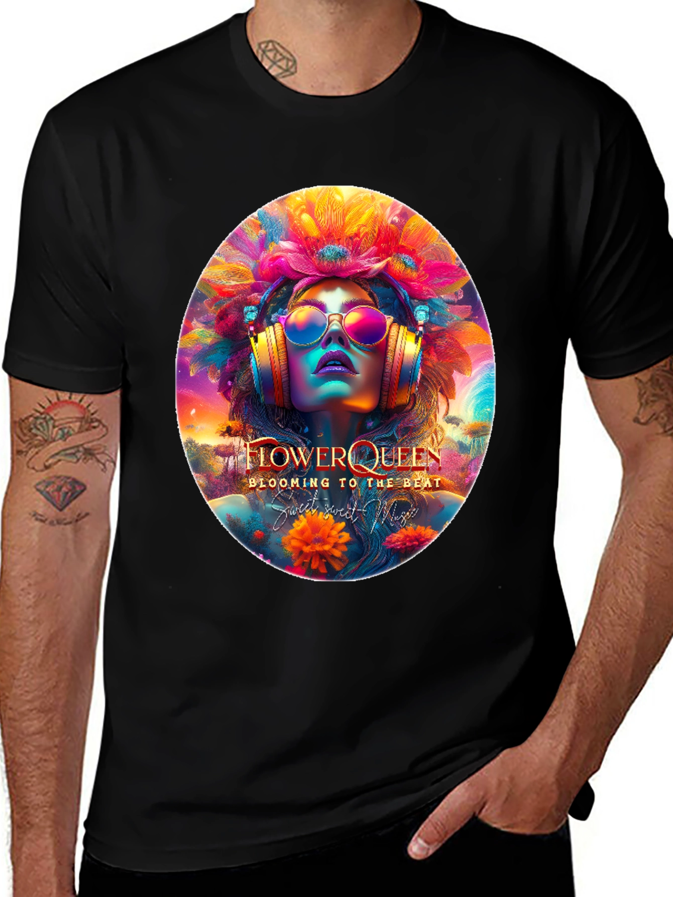 Variant 28 of Flower Queen Graphic Tee - Blooming to the Beat