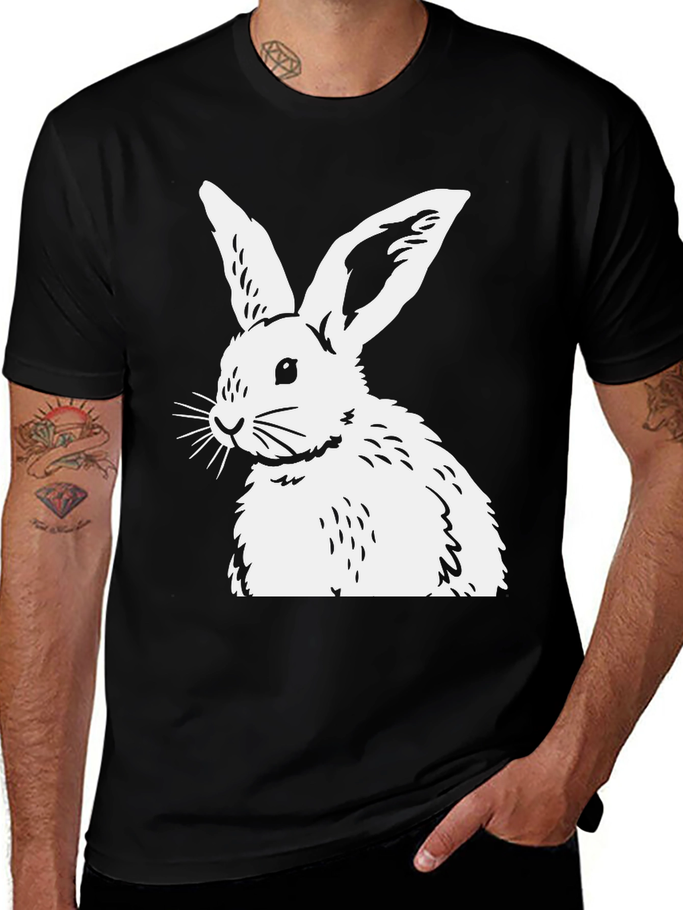 Variant 30 of Black Rabbit Graphic Tee - Unisex Cotton Blend