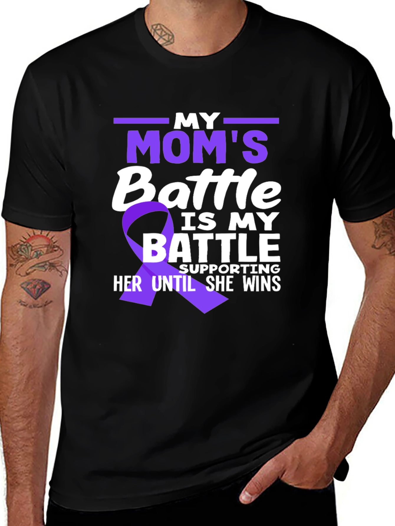 Variant 26 of My Mom's Battle T-Shirt - Support Cancer Awareness