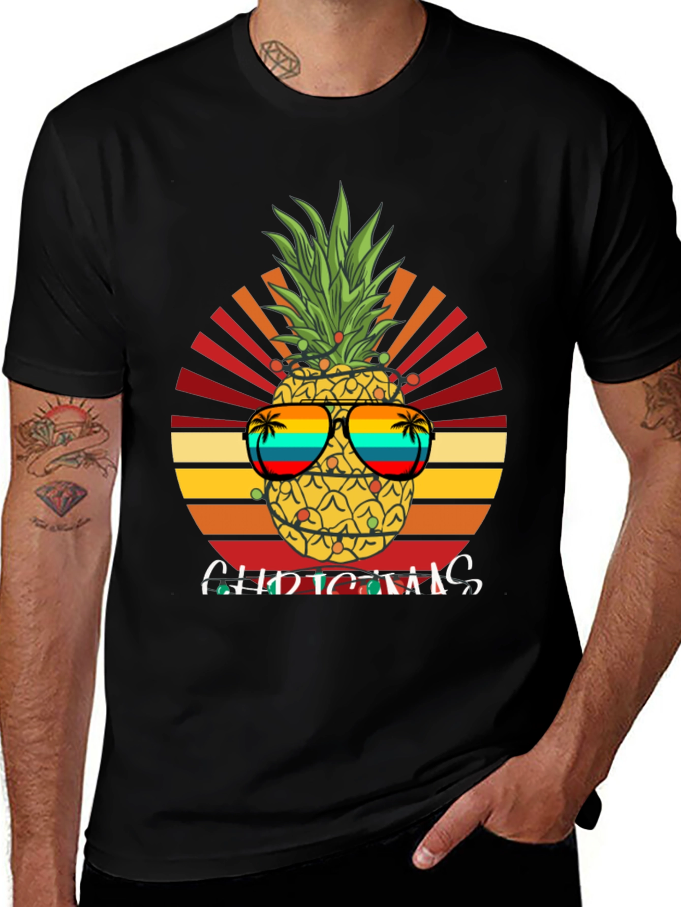Variant 14 of Festive Pineapple Christmas T-Shirt