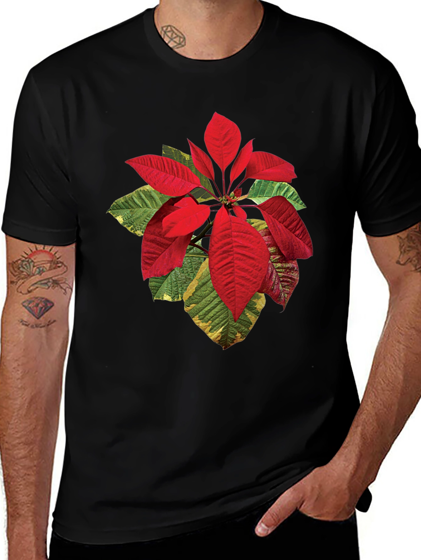 Variant 24 of Poinsettia Graphic Tee - Festive Style
