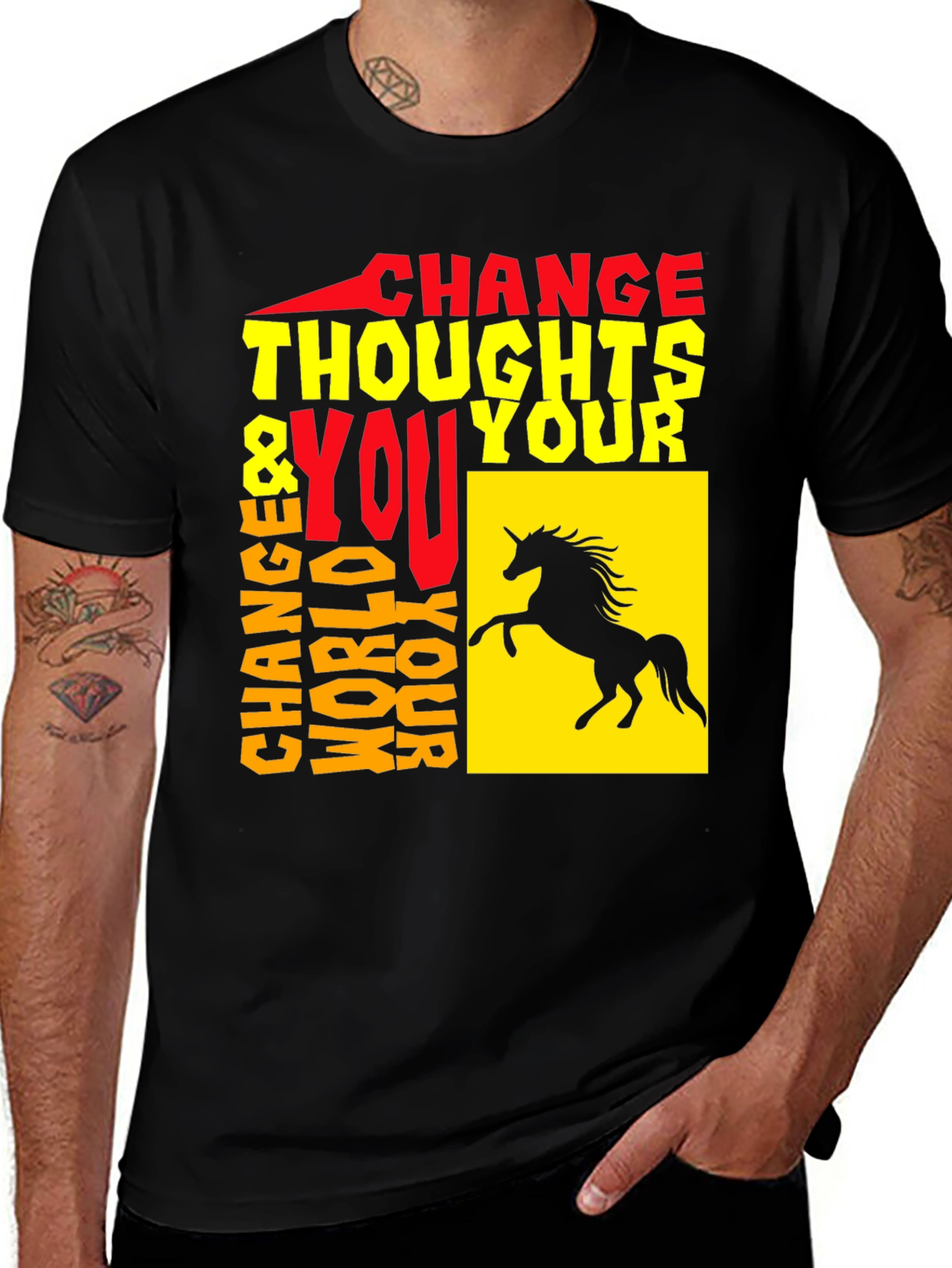 Variant 11 of Change Thoughts Change World T-Shirt Black Unisex