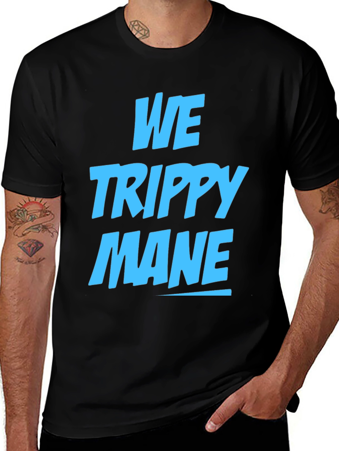 Black We Trippy Mane Graphic Tee - Cool Casual Wear main image