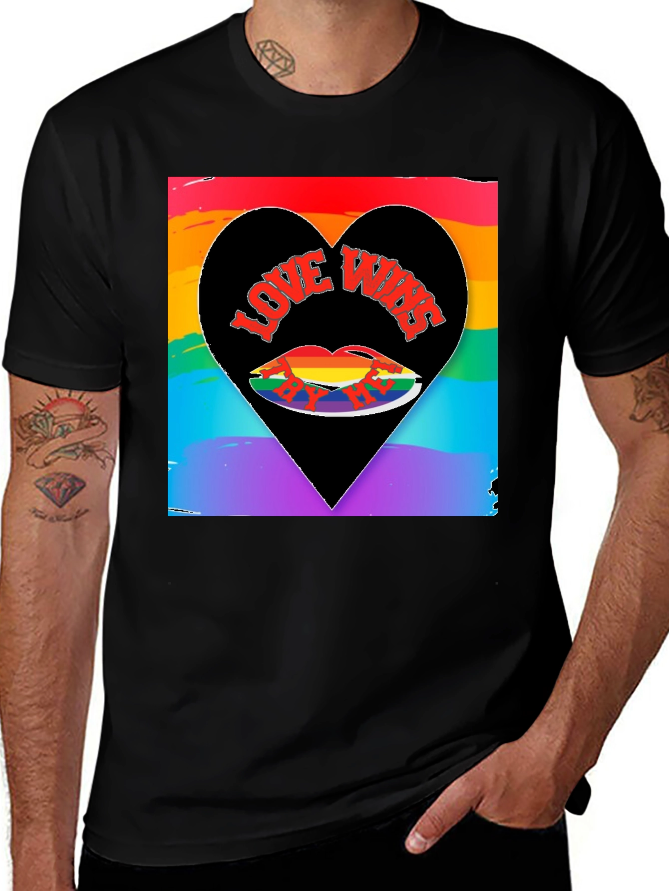 Love Wins Rainbow Heart Pride T-Shirt