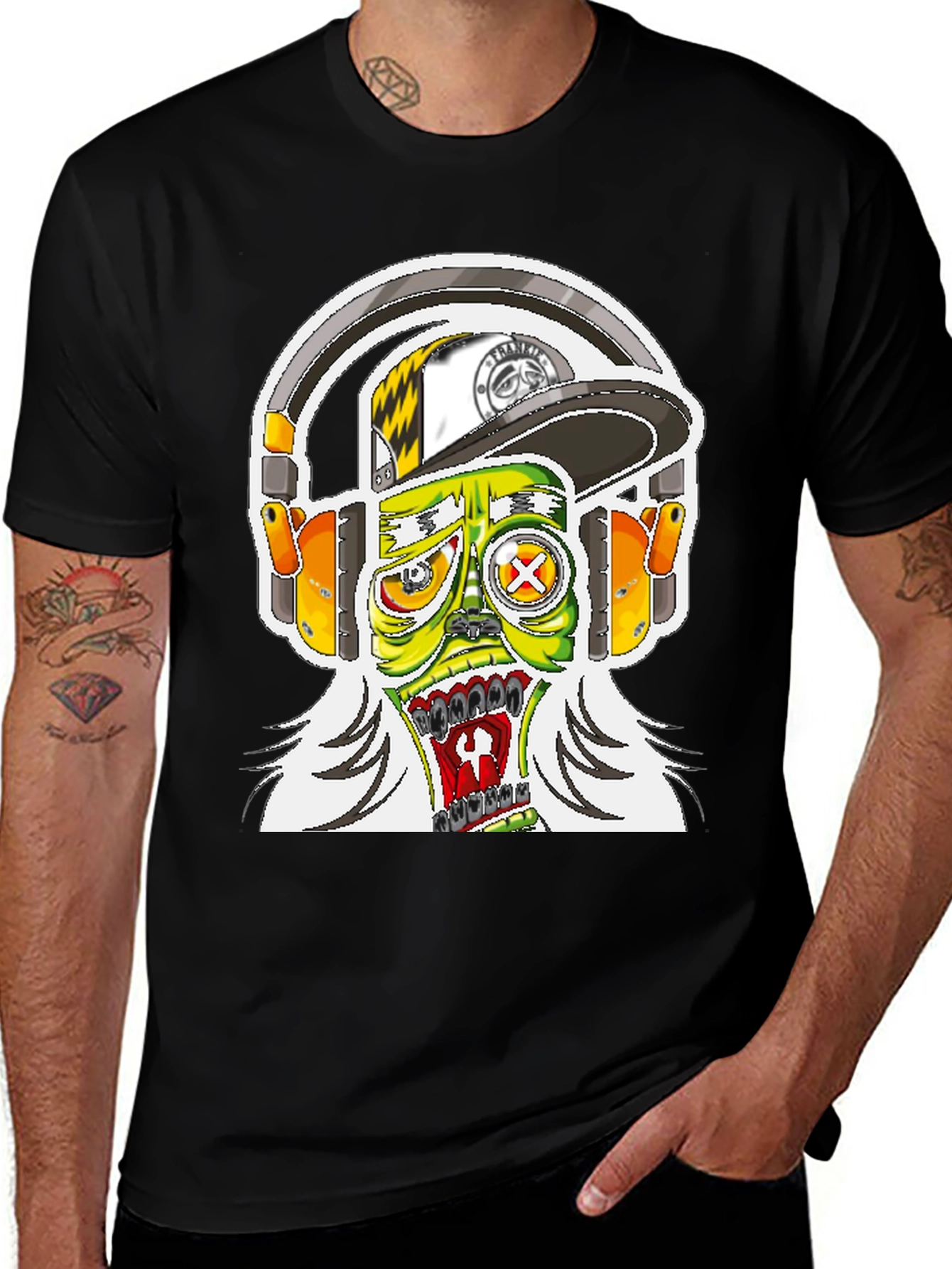 Variant 14 of Zombie DJ Graphic Tee - Cool Music Lover Shirt