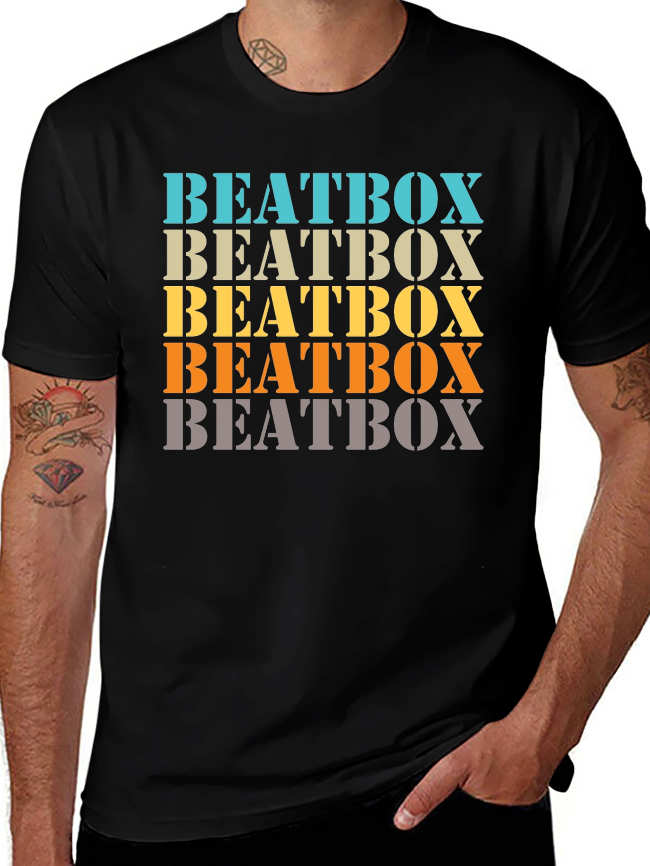 Variant 27 of Retro Beatbox Graphic Tee - Trendy Music T-Shirt