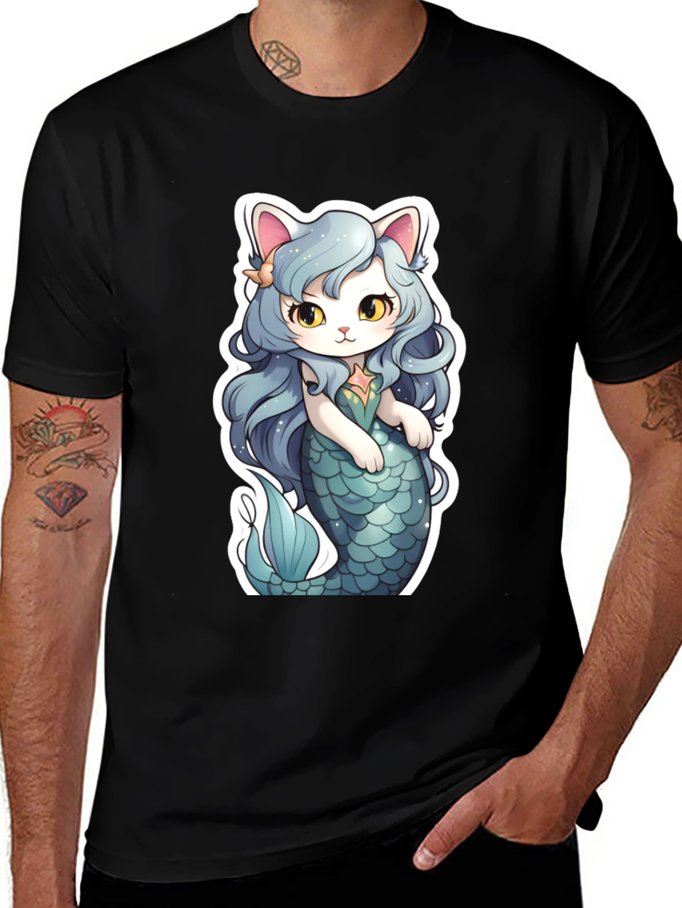 Variant 22 of Mermaid Cat Graphic Tee