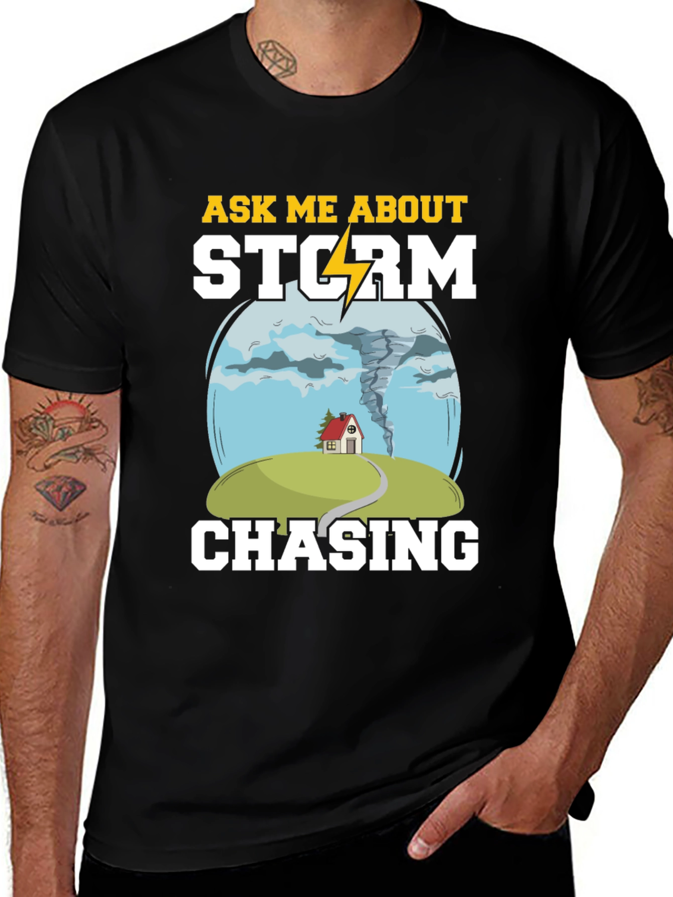 Variant 14 of Storm Chasing T-Shirt - Tornado Design