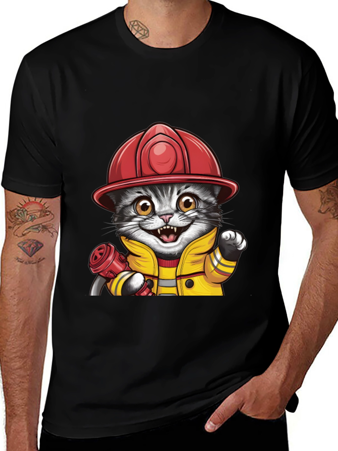 Variant 8 of Firefighter Cat T-Shirt - Cute & Funny
