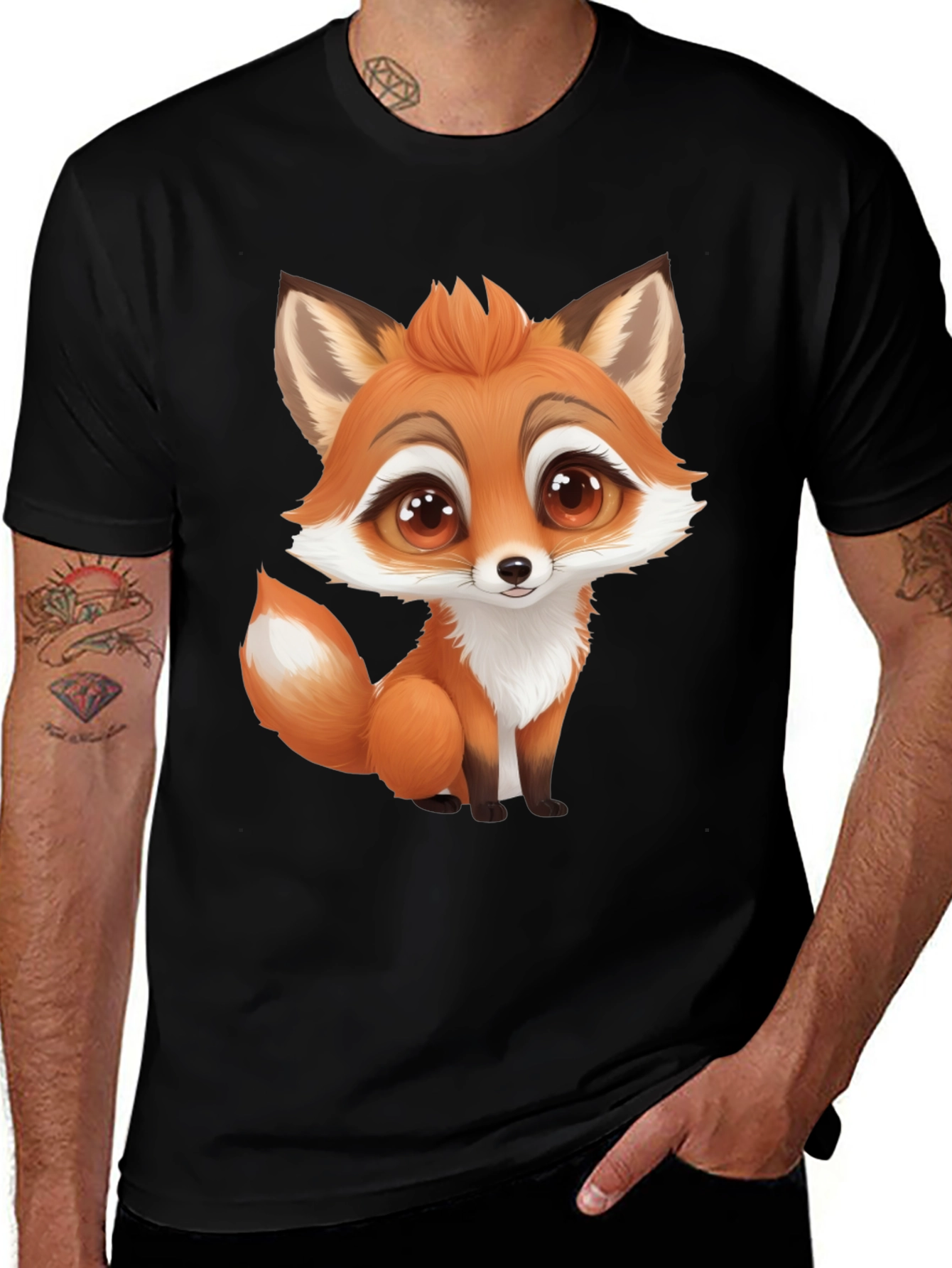 Variant 21 of Cute Cartoon Fox Graphic T-Shirt