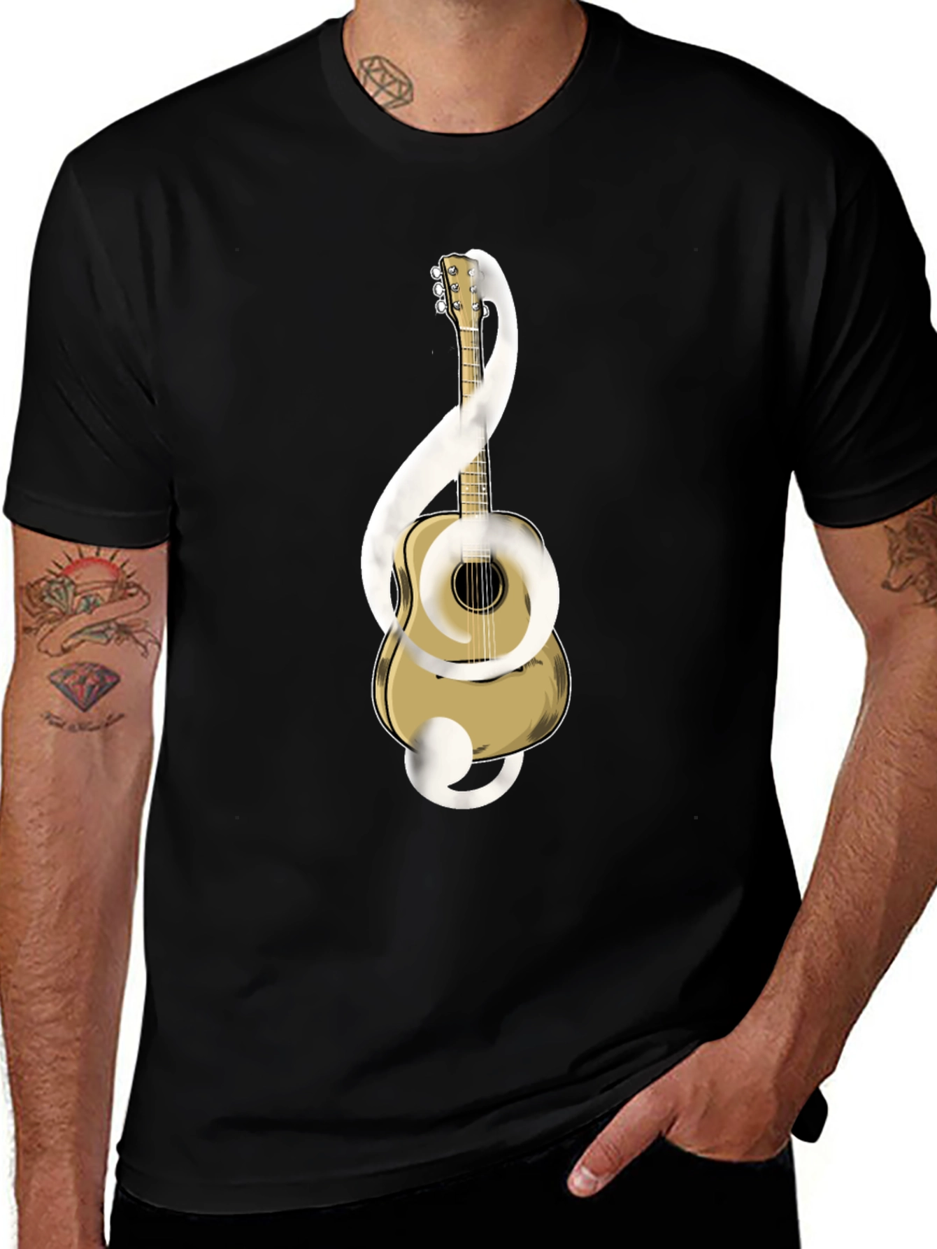 Variant 10 of Guitar Music Treble Clef Graphic T-Shirt