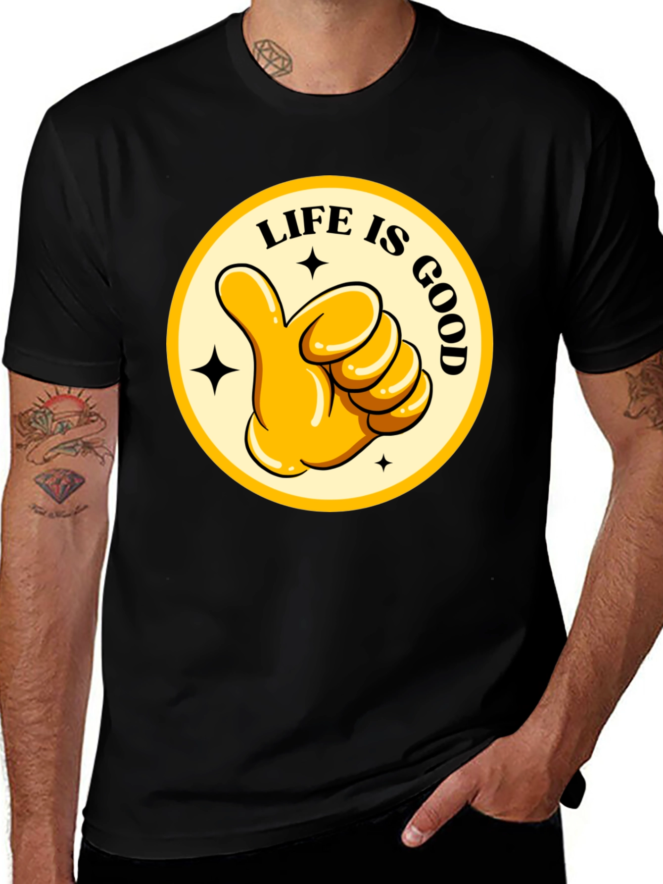 Variant 21 of Life is Good Graphic T-Shirt - Thumbs Up!