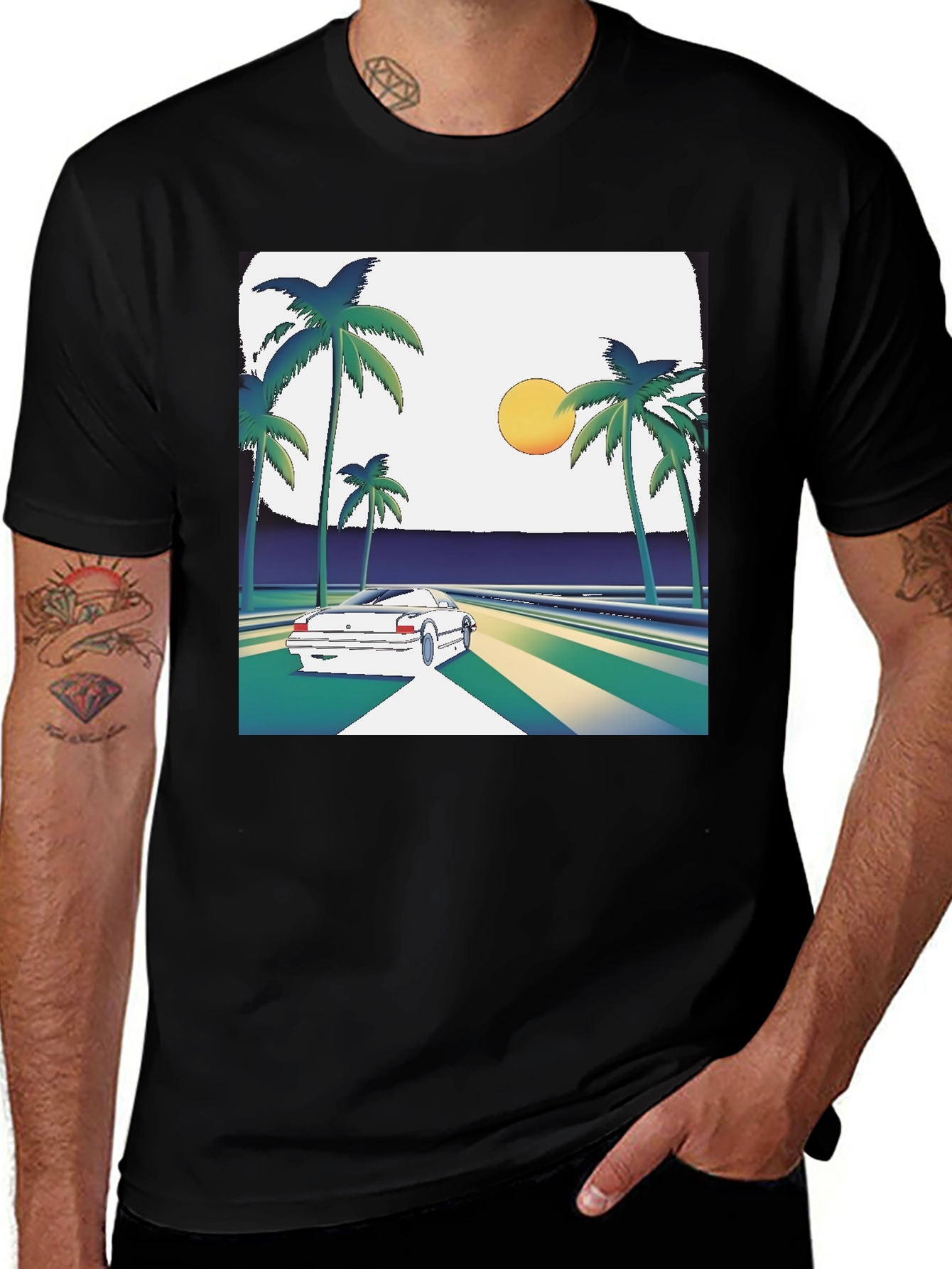 Variant 18 of Retro Wave Car Graphic Tee